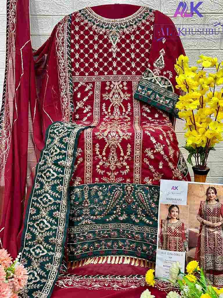 Maharani Vol-4 By Al Khushbu 5082-A To 5082-D Series Designer Pakistani Suits Beautiful Stylish Fancy Colorful Party Wear & Occasional Wear Faux Georgette Embroidered Dresses At Wholesale Price