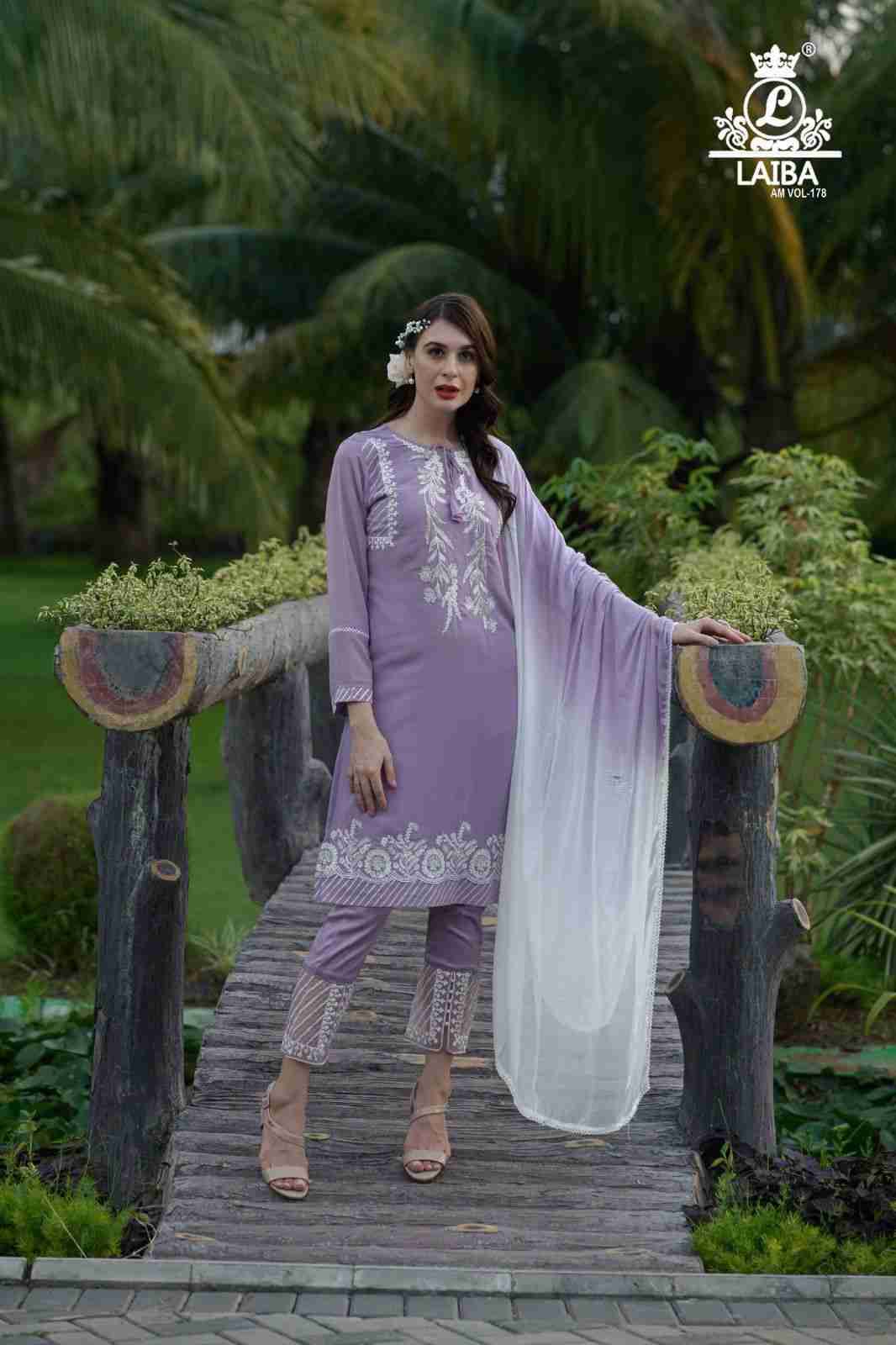 AM Vol-178 By Laiba 178-A To 178-D Series Beautiful Pakistani Suits Colorful Stylish Fancy Casual Wear & Ethnic Wear Pure Georgette Embroidered Dresses At Wholesale Price