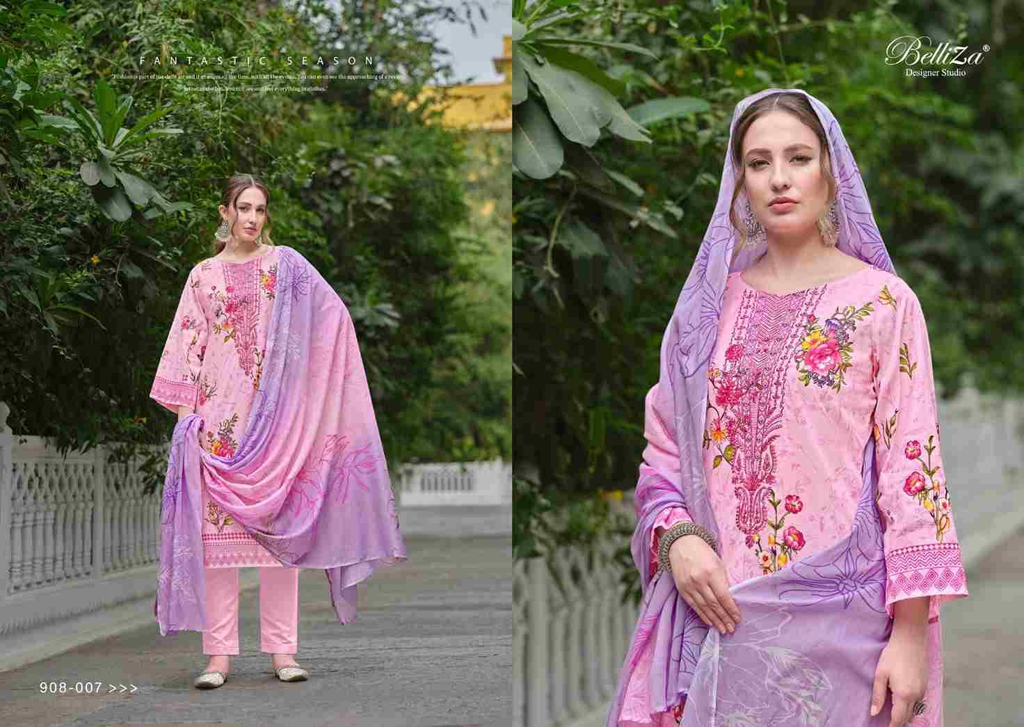 Naira Vol-48 By Belliza 908-001 To 908-008 Series Beautiful Festive Suits Stylish Fancy Colorful Casual Wear & Ethnic Wear Pure Cotton Print Dresses At Wholesale Price