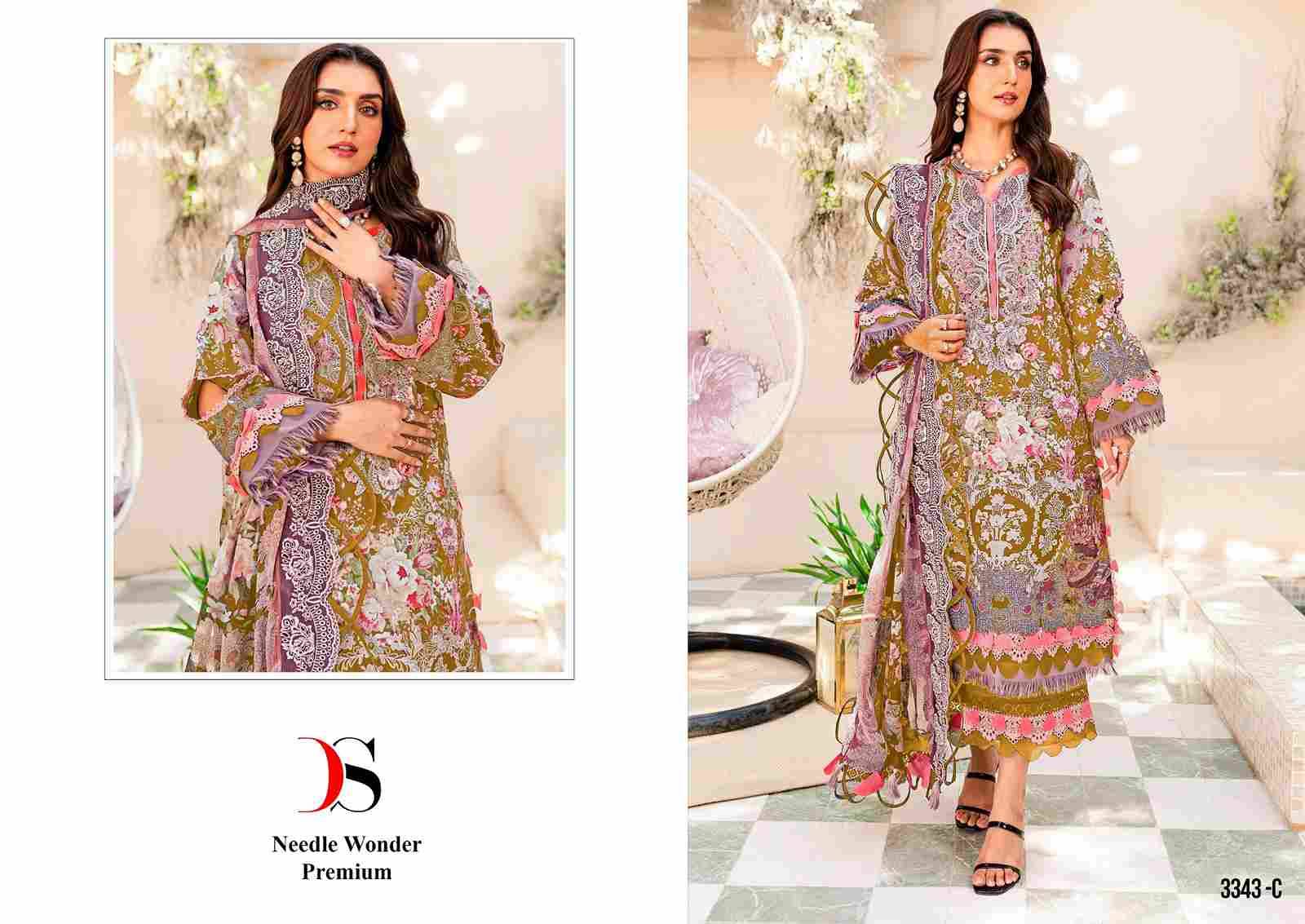 Deepsy Hit Design 3343 Colours By Deepsy Suits 3343 To 3343-C Series Designer Pakistani Suits Beautiful Fancy Stylish Colorful Party Wear & Occasional Wear Pure Cotton With Embroidery Dresses At Wholesale Price
