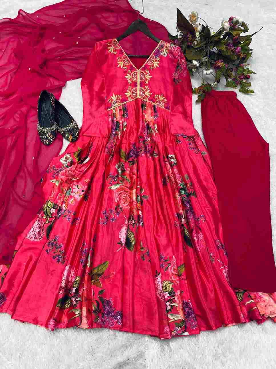 L-1836 By Fashid Wholesale Beautiful Stylish Suits Fancy Colorful Casual Wear & Ethnic Wear & Ready To Wear Chinnon Dresses At Wholesale Price