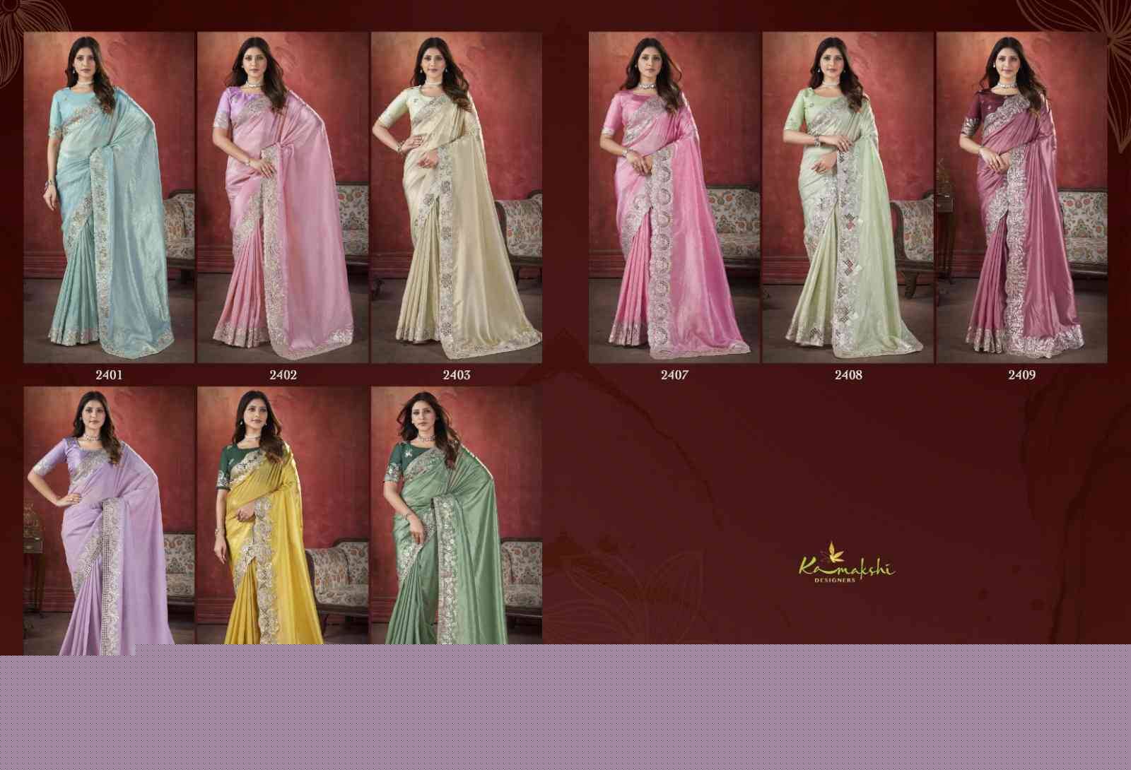 Aza By Kamakshi 2401 To 2409 Series Bridal Wear Collection Beautiful Stylish Colorful Fancy Party Wear & Occasional Wear Satin Silk Lehengas At Wholesale Price