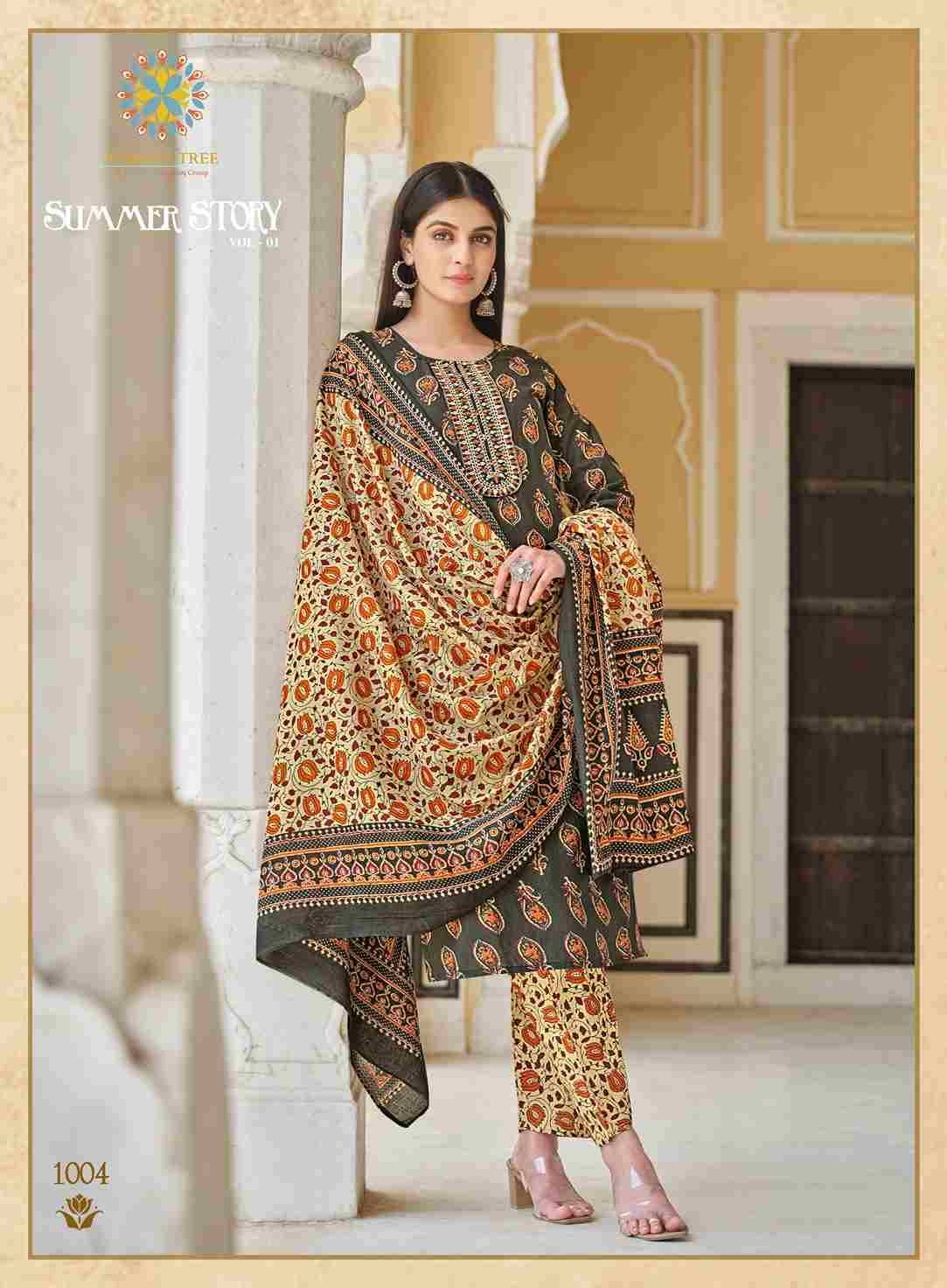 Summer Story Vol-1 By Passion Tree 1001 To 1007 Series Festive Suits Beautiful Fancy Colorful Stylish Party Wear & Occasional Wear Heavy Cotton Print Dresses At Wholesale Price