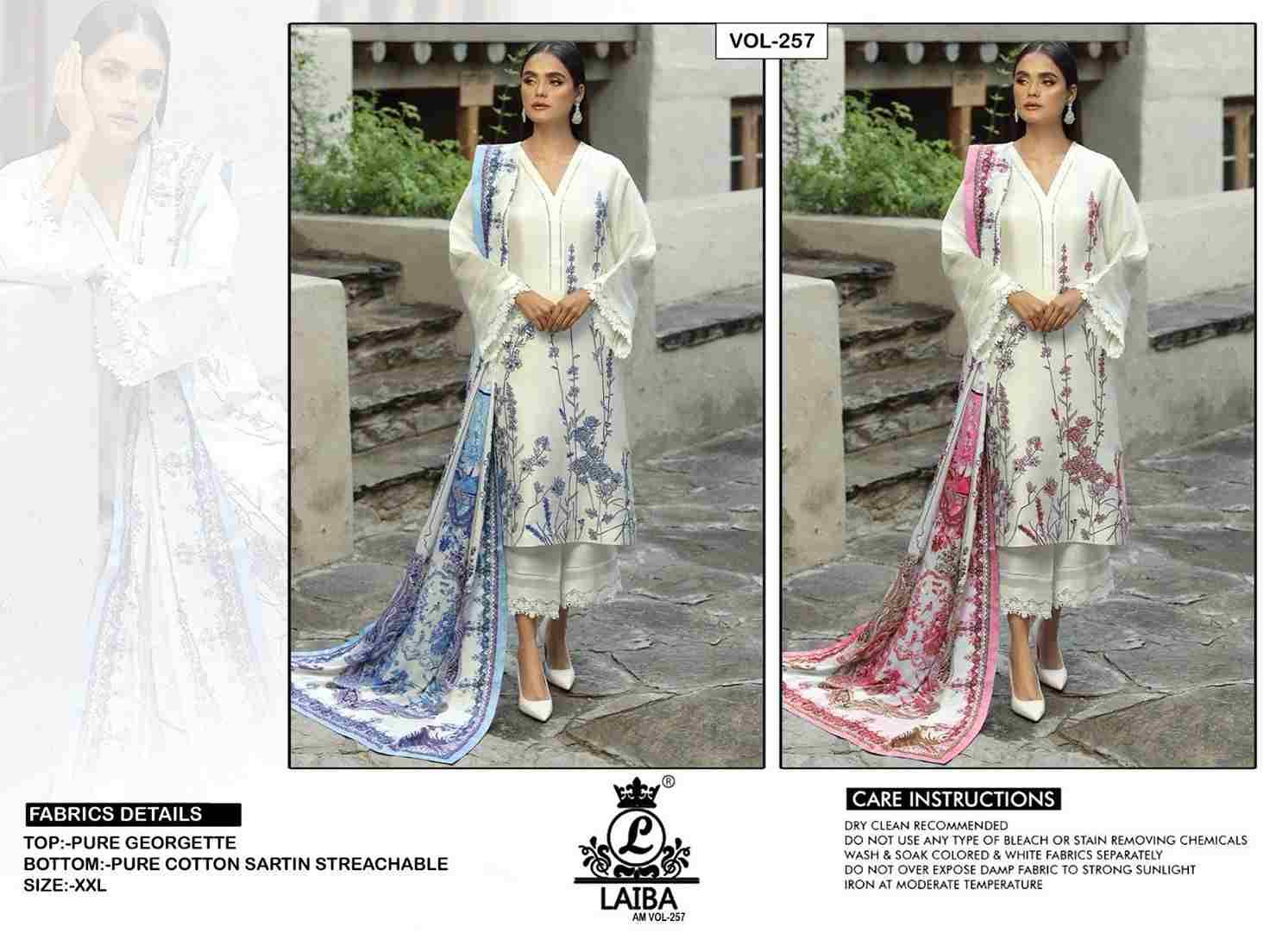 AM Vol-257 By Laiba 257-A To 257-B Series Beautiful Pakistani Suits Colorful Stylish Fancy Casual Wear & Ethnic Wear Pure Georgette Embroidered Dresses At Wholesale Price