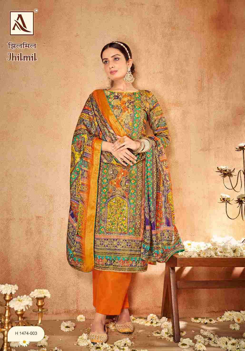 Jhilmil By Alok Suit 1474-001 To 1474-006 Series Beautiful Festive Suits Colorful Stylish Fancy Casual Wear & Ethnic Wear Pure Muslin Jacquard Dresses At Wholesale Price