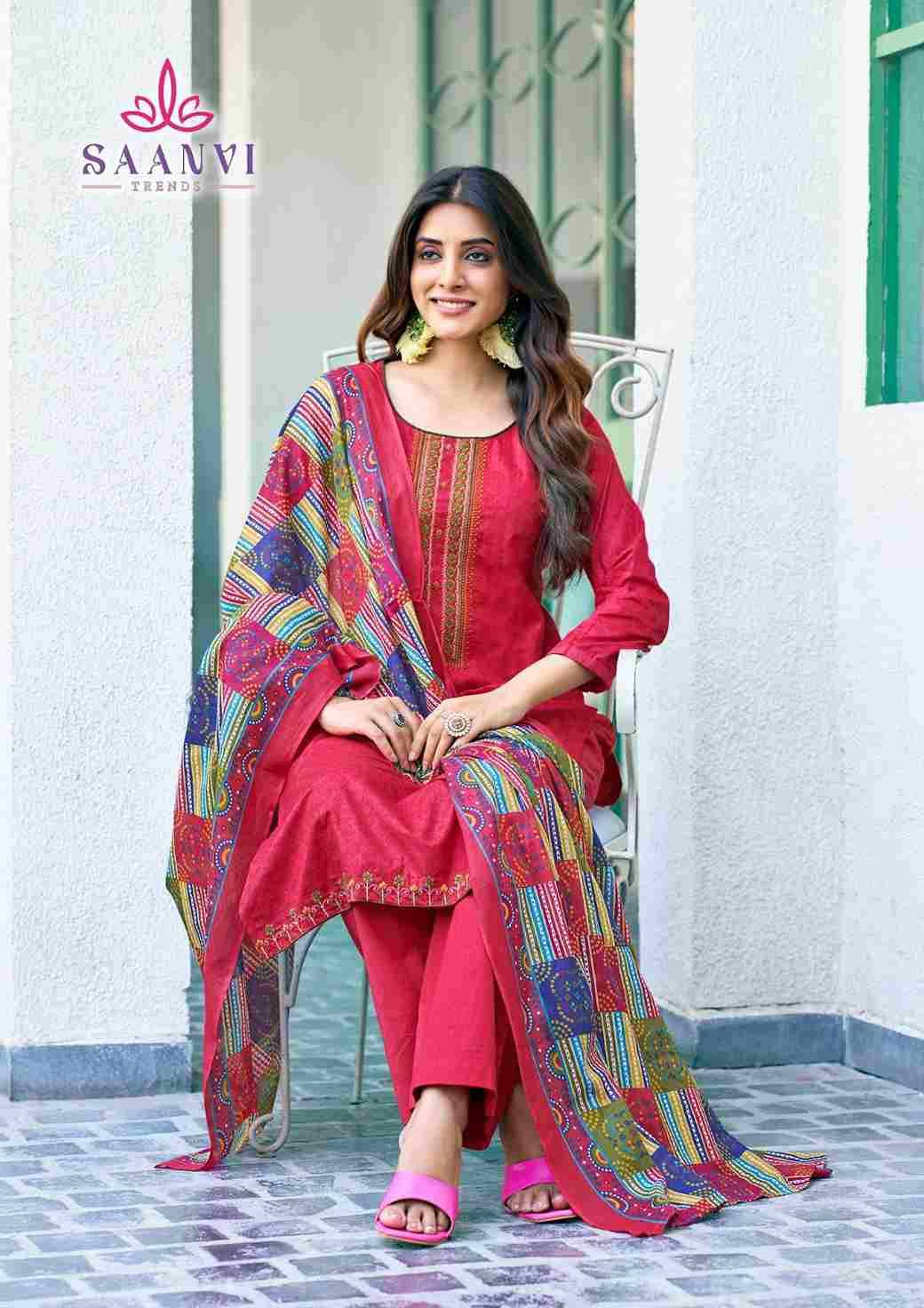 Romani By Saanvi Trends 1001 To 1008 Series Beautiful Suits Colorful Stylish Fancy Casual Wear & Ethnic Wear Pure Cotton Print Dresses At Wholesale Price
