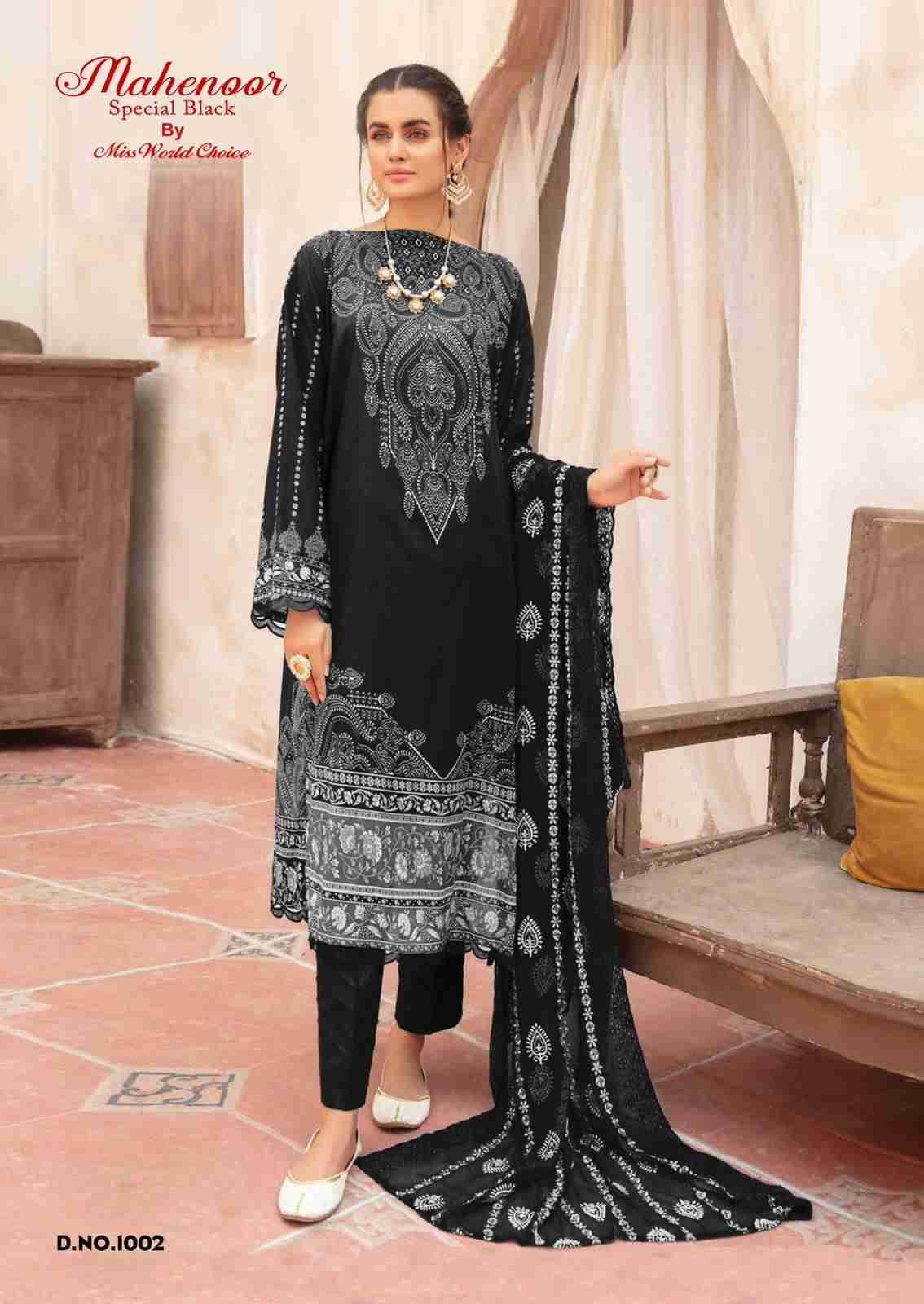 Mahenoor Special Black By Miss World Choice 1001 To 1006 Series Beautiful Festive Suits Stylish Fancy Colorful Casual Wear & Ethnic Wear Pure Lawn Print Dresses At Wholesale Price