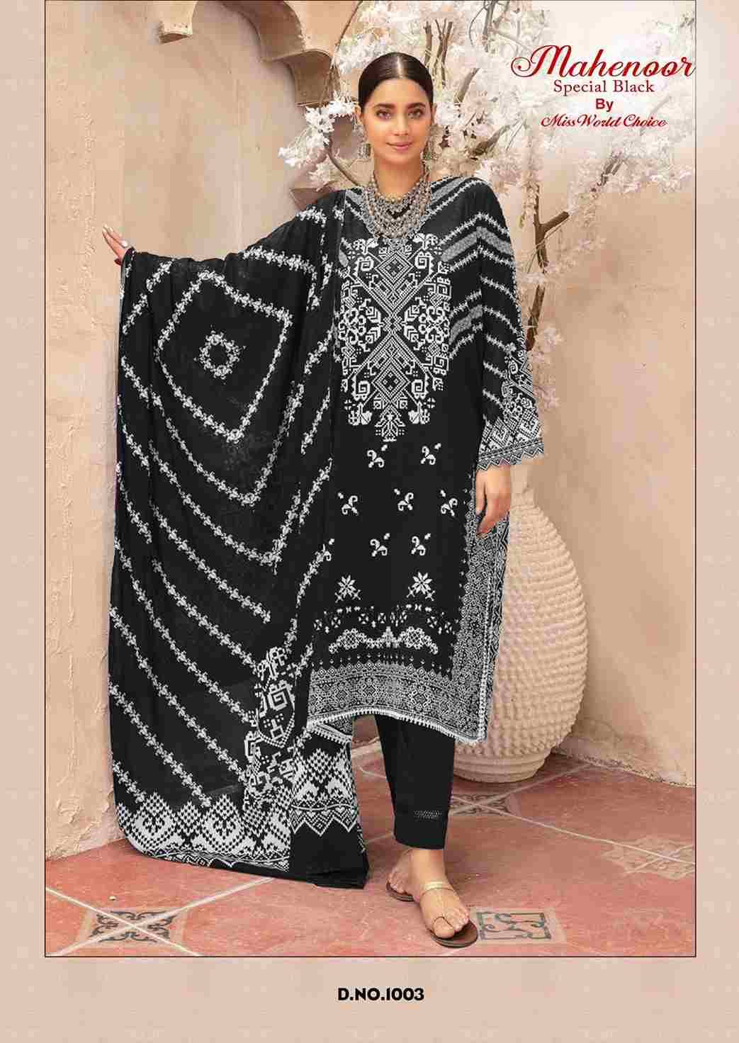 Mahenoor Special Black By Miss World Choice 1001 To 1006 Series Beautiful Festive Suits Stylish Fancy Colorful Casual Wear & Ethnic Wear Pure Lawn Print Dresses At Wholesale Price