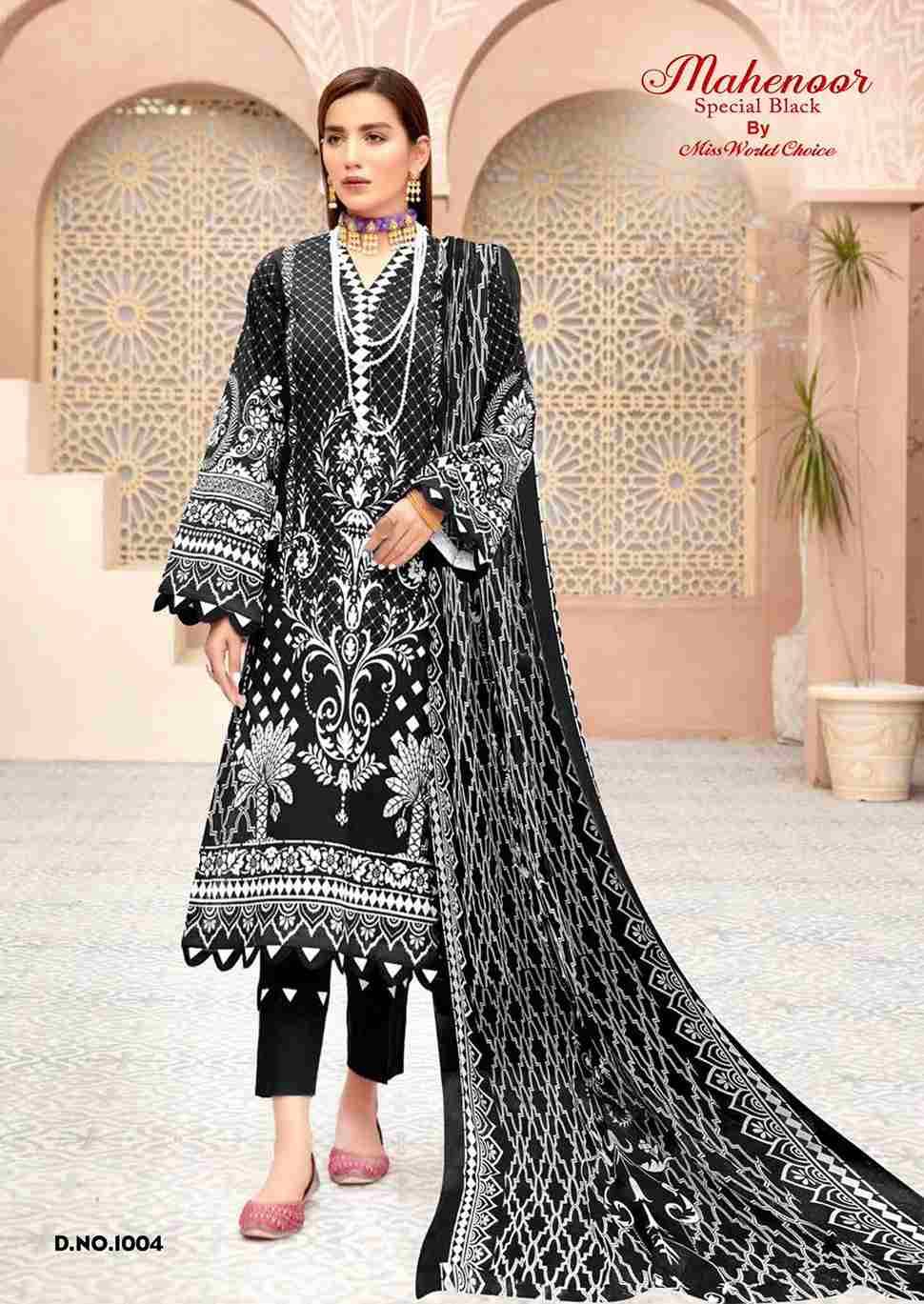Mahenoor Special Black By Miss World Choice 1001 To 1006 Series Beautiful Festive Suits Stylish Fancy Colorful Casual Wear & Ethnic Wear Pure Lawn Print Dresses At Wholesale Price