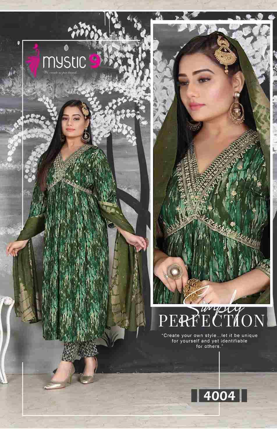 Pooja Vol-4 By Mystic 9 4001 To 4008 Series Beautiful Festive Suits Colorful Stylish Fancy Casual Wear & Ethnic Wear Fancy Dresses At Wholesale Price