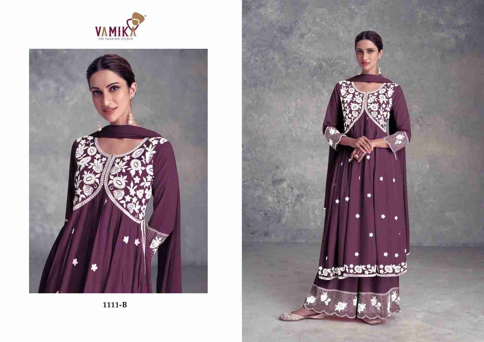 Aadhira Vol-9 Dark List By Vamika 1111-F To 1111-J Series Beautiful Festive Suits Colorful Stylish Fancy Casual Wear & Ethnic Wear Pure Viscose Rayon Embroidery Dresses At Wholesale Price