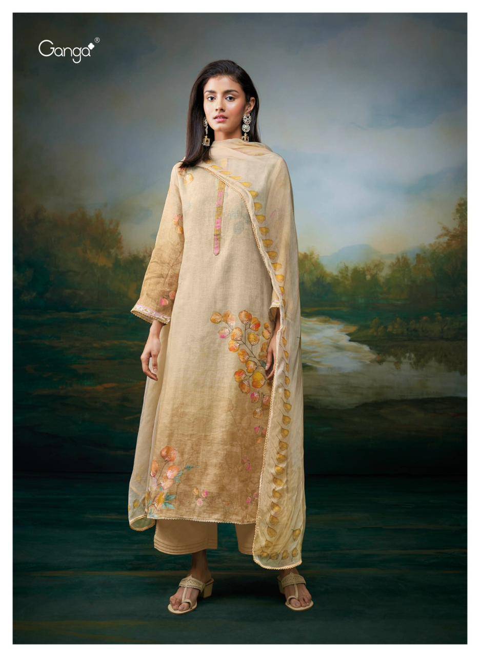 Herlett By Ganga Fashion 1807 To 1812 Series Beautiful Festive Suits Colorful Stylish Fancy Casual Wear & Ethnic Wear Pure Linen Dresses At Wholesale Price