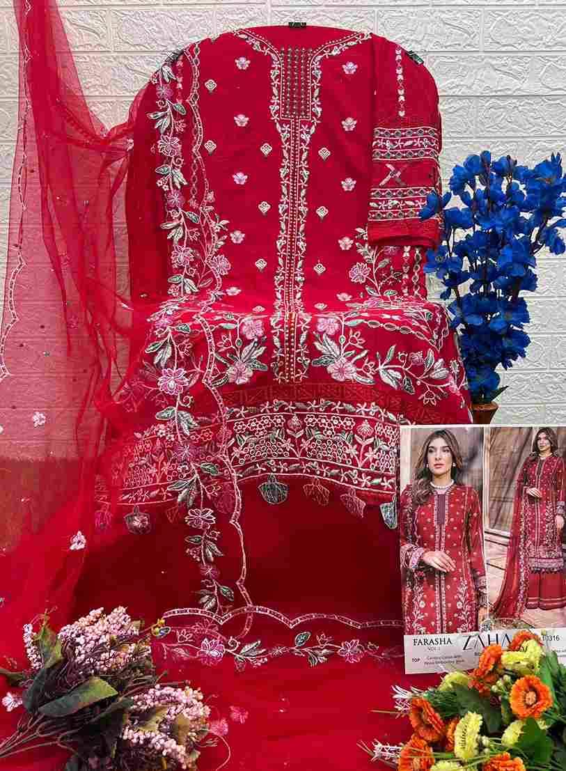 Farasha Vol -1 By Zaha 10314 To 10317 Series Beautiful Pakistani Suits Stylish Fancy Colorful Party Wear & Occasional Wear Cambric Cotton With Embroidery Dresses At Wholesale Price