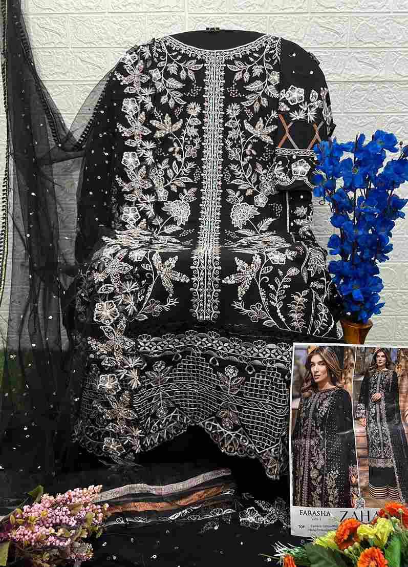 Farasha Vol -1 By Zaha 10314 To 10317 Series Beautiful Pakistani Suits Stylish Fancy Colorful Party Wear & Occasional Wear Cambric Cotton With Embroidery Dresses At Wholesale Price