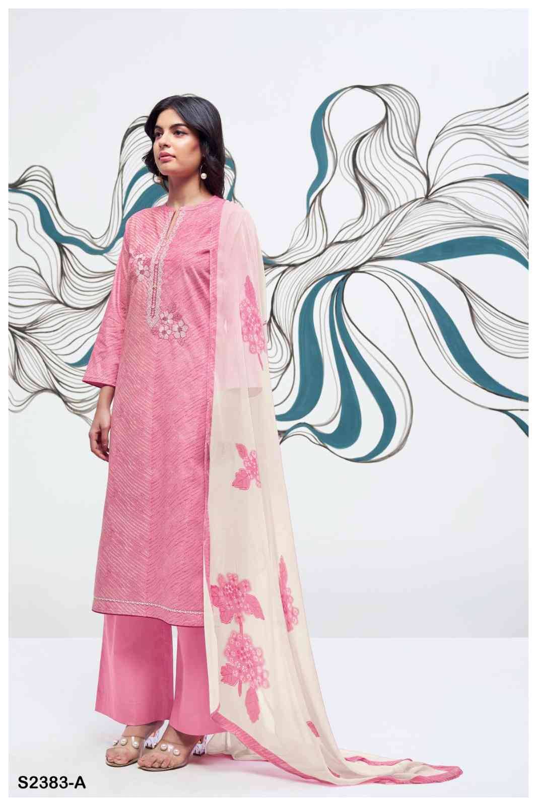 Maleah-2383 By Ganga Fashion 2383-A To 2383-D Series Beautiful Festive Suits Colorful Stylish Fancy Casual Wear & Ethnic Wear Pure Cotton Dresses At Wholesale Price