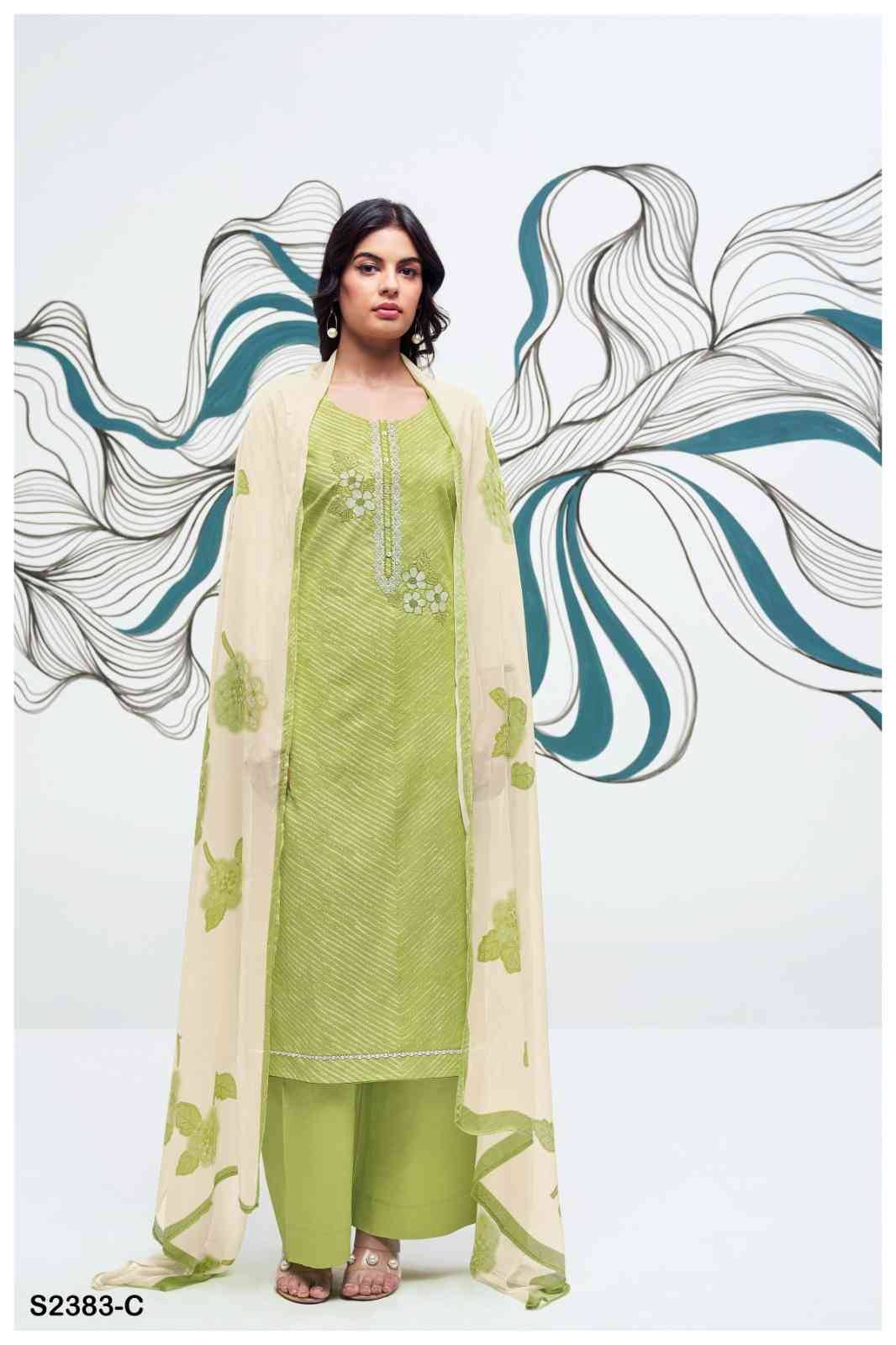 Maleah-2383 By Ganga Fashion 2383-A To 2383-D Series Beautiful Festive Suits Colorful Stylish Fancy Casual Wear & Ethnic Wear Pure Cotton Dresses At Wholesale Price