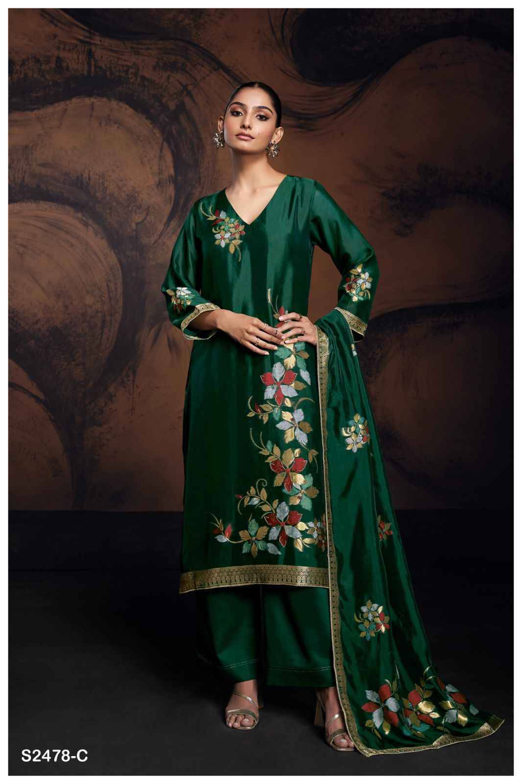 Evania-2478 By Ganga Fashion 2478-A To 2478-F Series Beautiful Festive Suits Colorful Stylish Fancy Casual Wear & Ethnic Wear Viscose Silk Dresses At Wholesale Price