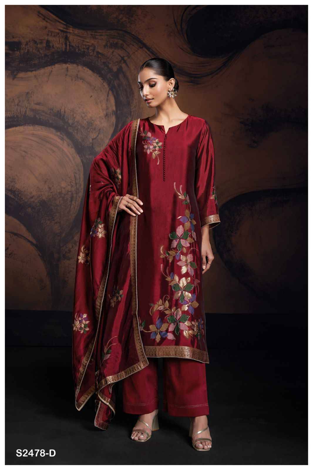 Evania-2478 By Ganga Fashion 2478-A To 2478-F Series Beautiful Festive Suits Colorful Stylish Fancy Casual Wear & Ethnic Wear Viscose Silk Dresses At Wholesale Price