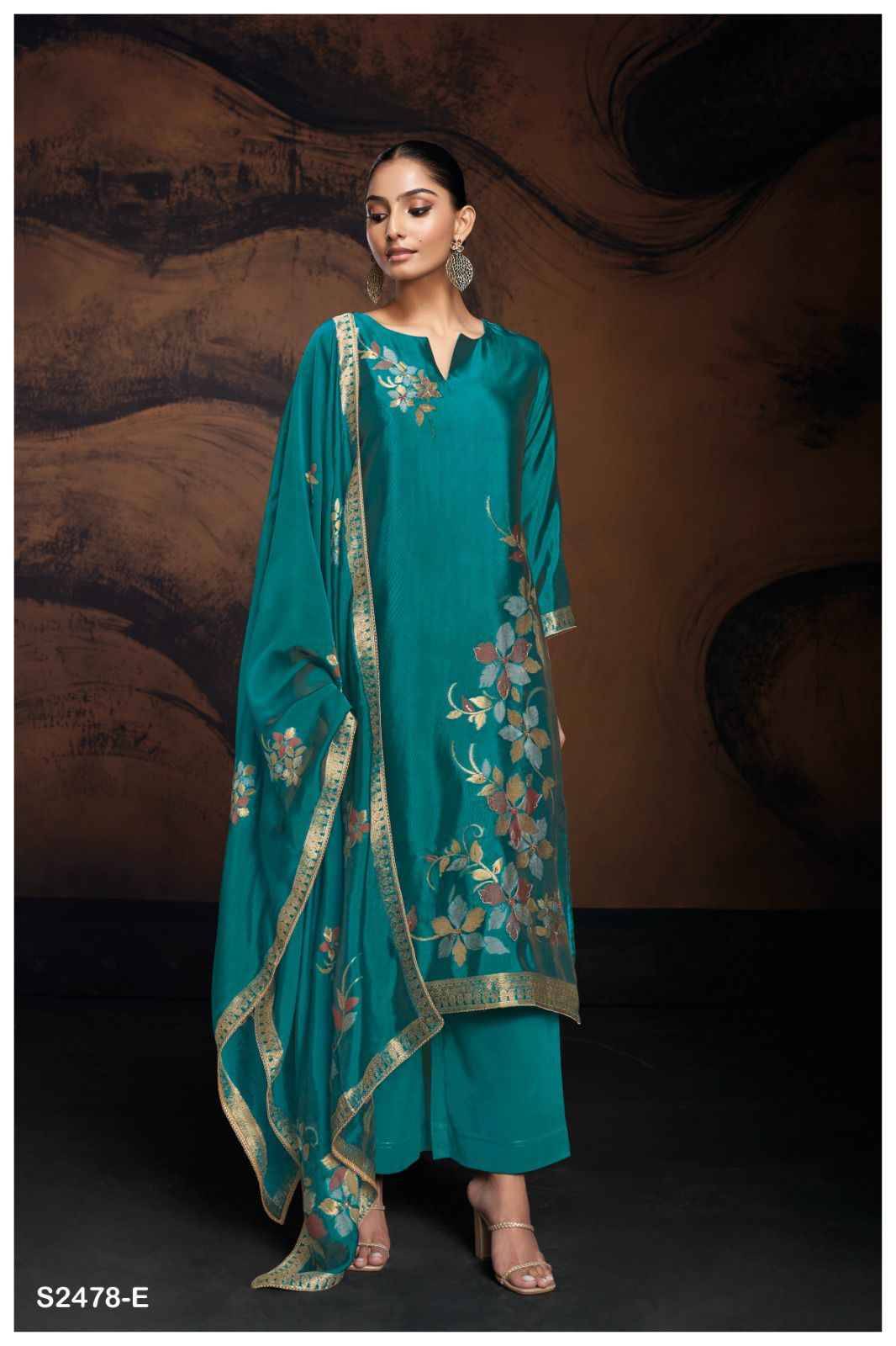 Evania-2478 By Ganga Fashion 2478-A To 2478-F Series Beautiful Festive Suits Colorful Stylish Fancy Casual Wear & Ethnic Wear Viscose Silk Dresses At Wholesale Price