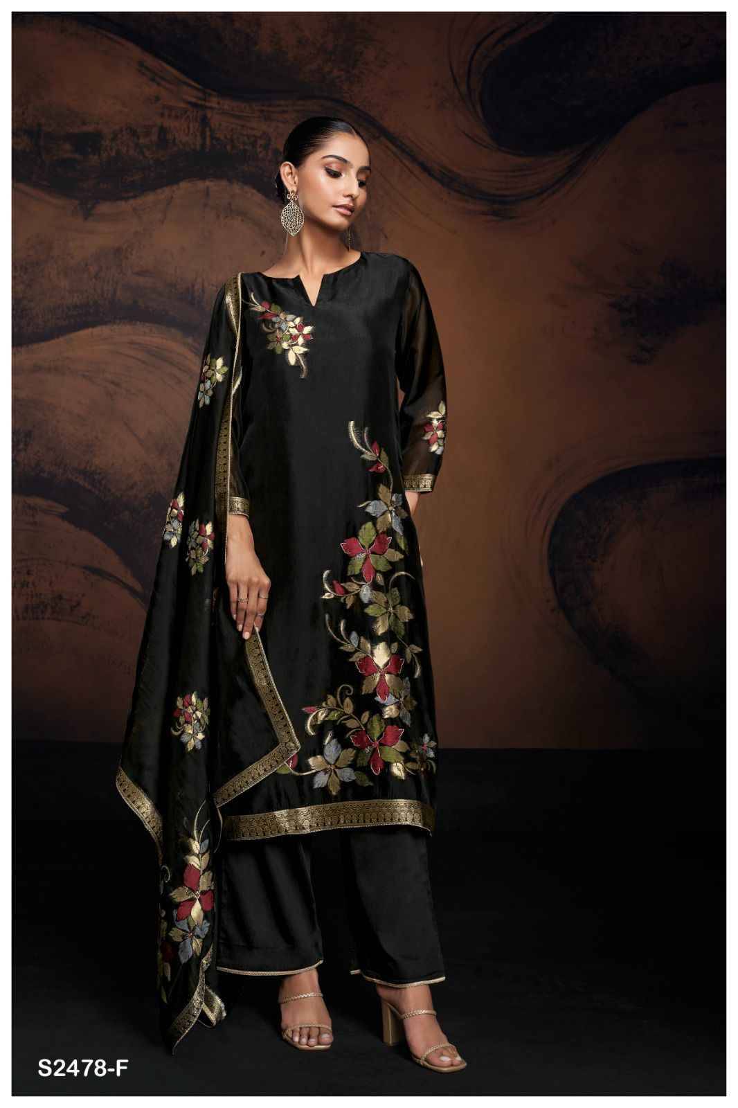 Evania-2478 By Ganga Fashion 2478-A To 2478-F Series Beautiful Festive Suits Colorful Stylish Fancy Casual Wear & Ethnic Wear Viscose Silk Dresses At Wholesale Price