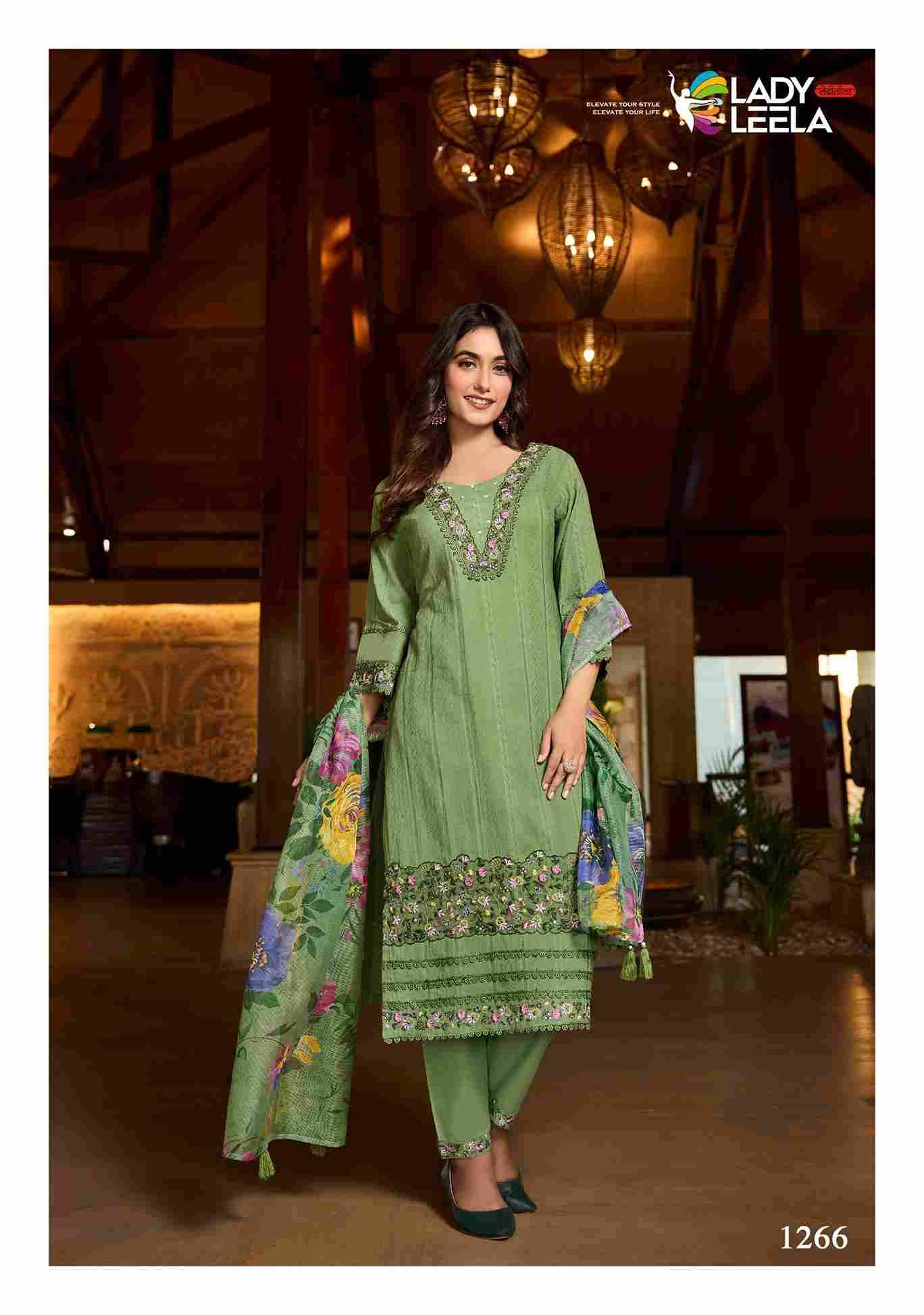 Summer Trends By Lady Leela 1261 To 1266 Series Beautiful Festive Suits Colorful Stylish Fancy Casual Wear & Ethnic Wear Pure Cotton With Work Dresses At Wholesale Price