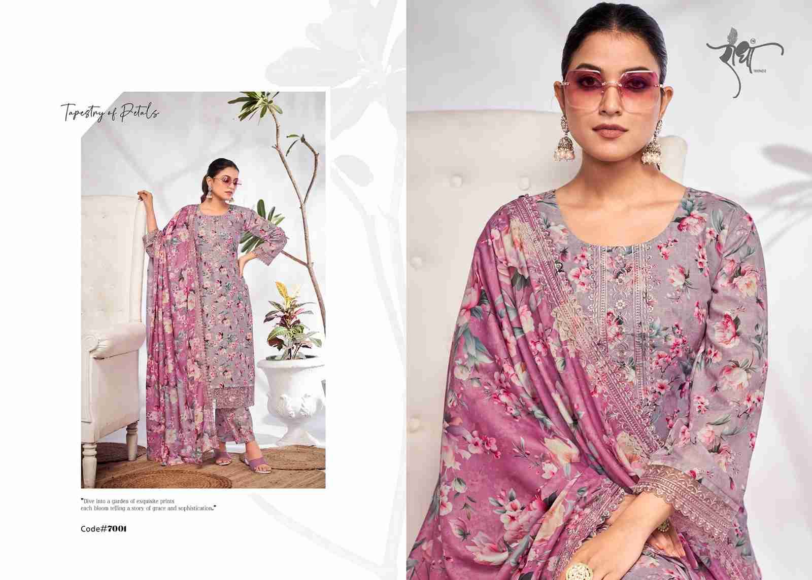 Saffron By Radha Trendz 7001 To 7006 Series Beautiful Sharara Suits Colorful Stylish Fancy Casual Wear & Ethnic Wear Pure Cotton Dresses At Wholesale Price