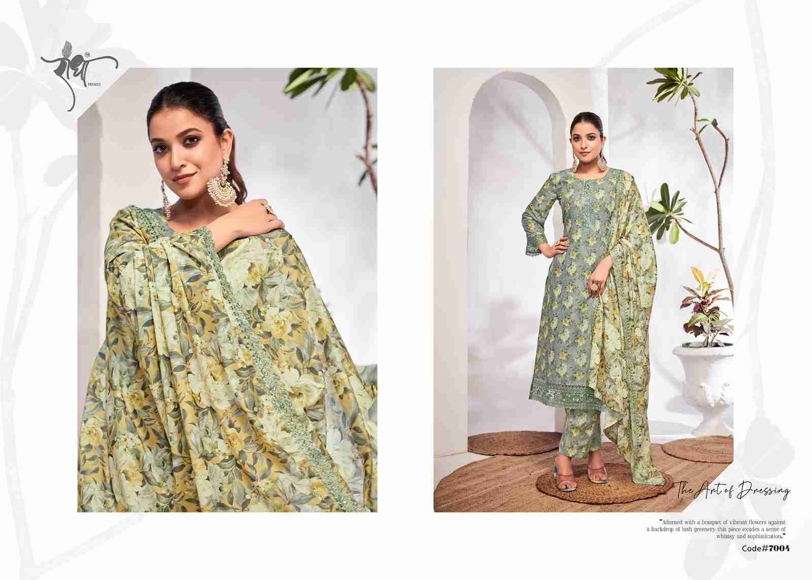 Saffron By Radha Trendz 7001 To 7006 Series Beautiful Sharara Suits Colorful Stylish Fancy Casual Wear & Ethnic Wear Pure Cotton Dresses At Wholesale Price