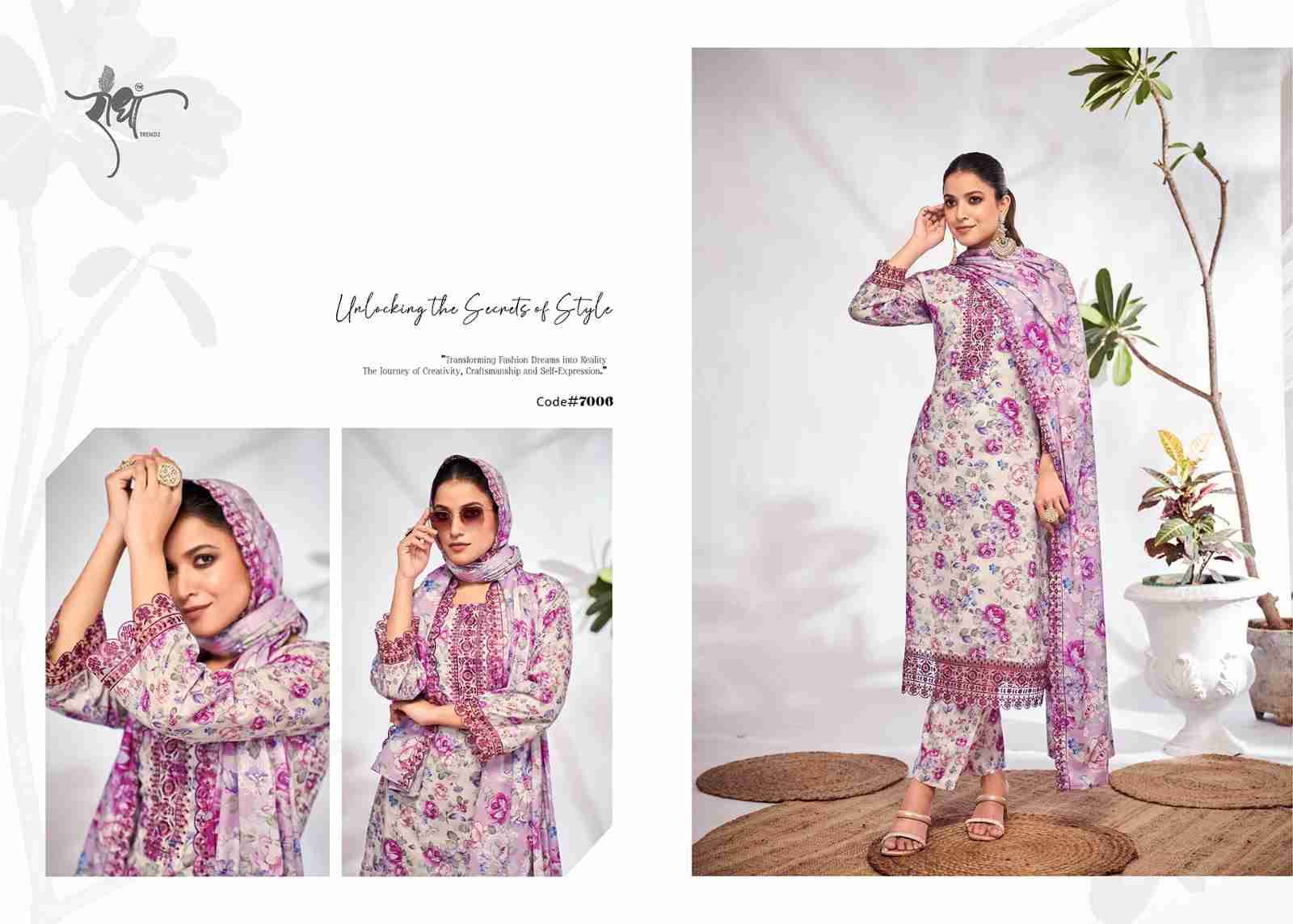 Saffron By Radha Trendz 7001 To 7006 Series Beautiful Sharara Suits Colorful Stylish Fancy Casual Wear & Ethnic Wear Pure Cotton Dresses At Wholesale Price