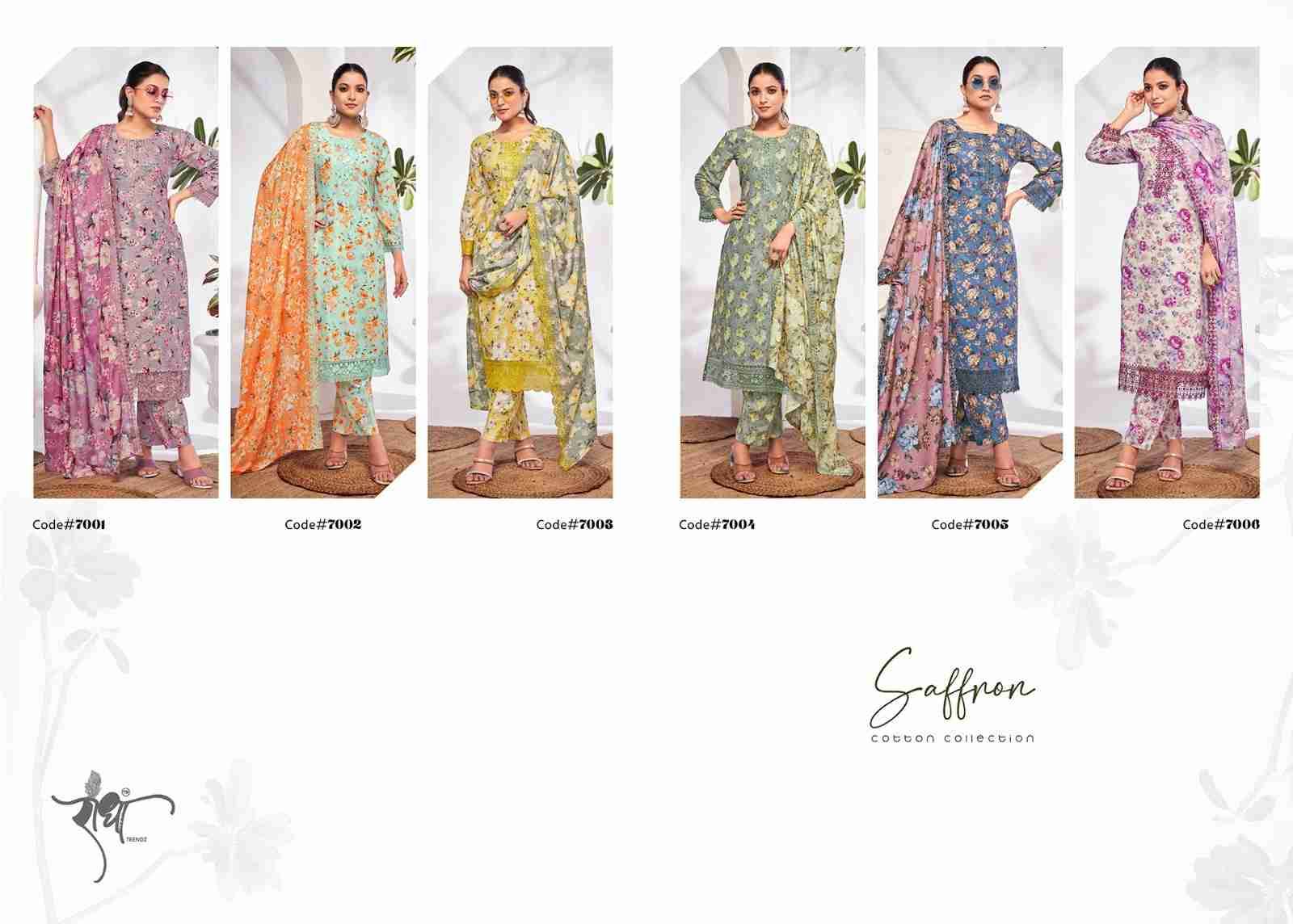 Saffron By Radha Trendz 7001 To 7006 Series Beautiful Sharara Suits Colorful Stylish Fancy Casual Wear & Ethnic Wear Pure Cotton Dresses At Wholesale Price