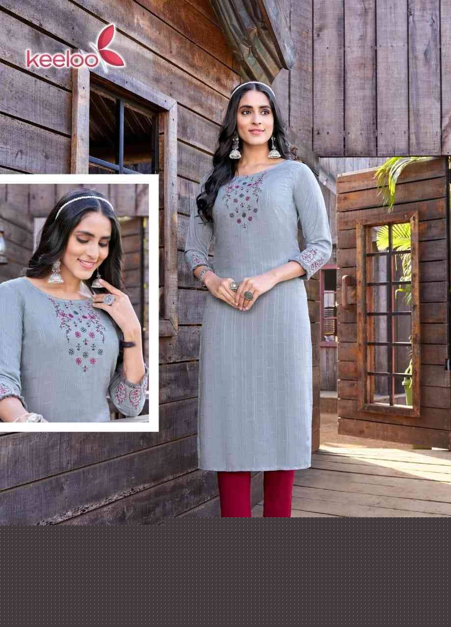 Gulab Vol-1 By Keeloo 1001 To 1006 Series Designer Stylish Fancy Colorful Beautiful Party Wear & Ethnic Wear Collection Heavy Rayon Kurtis With Bottom At Wholesale Price