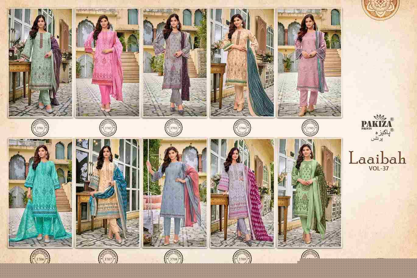 Laaibah Vol-37 By Pakiza Prints 3701 To 3710 Series Beautiful Stylish Festive Suits Fancy Colorful Casual Wear & Ethnic Wear & Ready To Wear Lawn Cotton Print Dresses At Wholesale Price