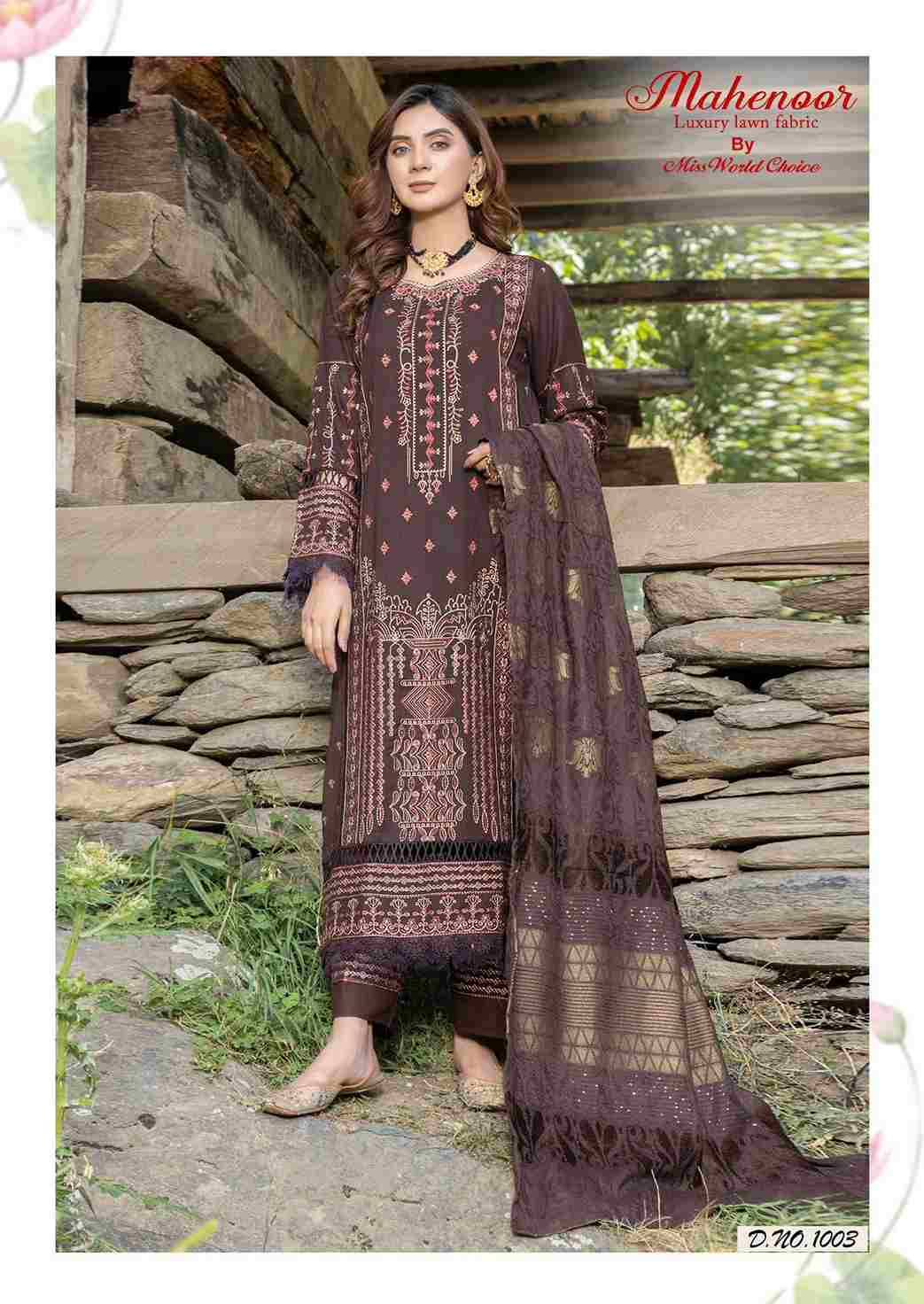 Mahenoor Vol-3 By Miss World Choice 3001 To 3006 Series Beautiful Festive Suits Stylish Fancy Colorful Casual Wear & Ethnic Wear Pure Lawn Print Dresses At Wholesale Price