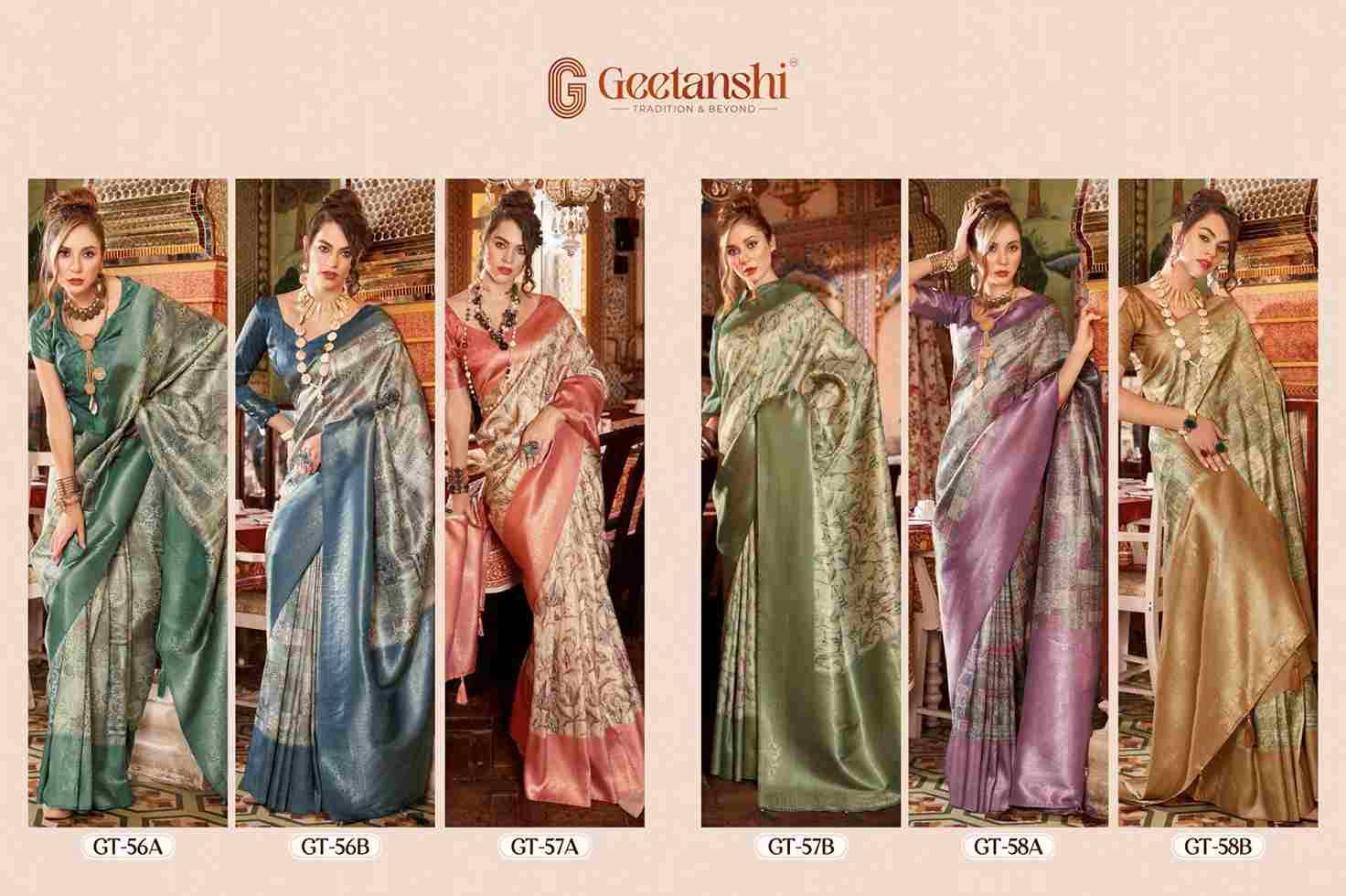 Sachita Vol-2 By Geetanshi 56-A To 61-B Series Indian Traditional Wear Collection Beautiful Stylish Fancy Colorful Party Wear & Occasional Wear Soft Silk Sarees At Wholesale Price