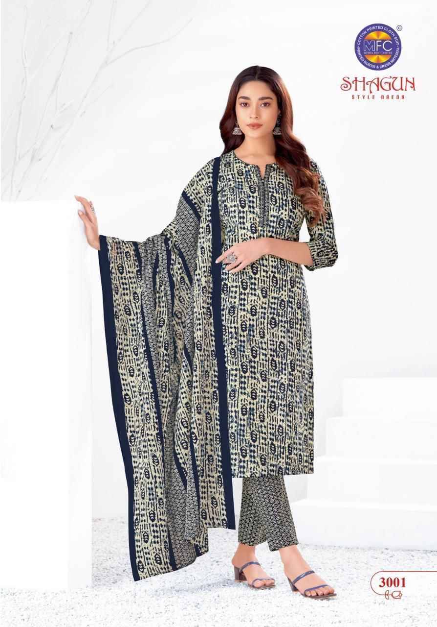 Shagun Vol-30 By MFC 3001 To 3020 Series Beautiful Festive Suits Colorful Stylish Fancy Casual Wear & Ethnic Wear Pure Lawn Cotton Embroidered Dresses At Wholesale Price