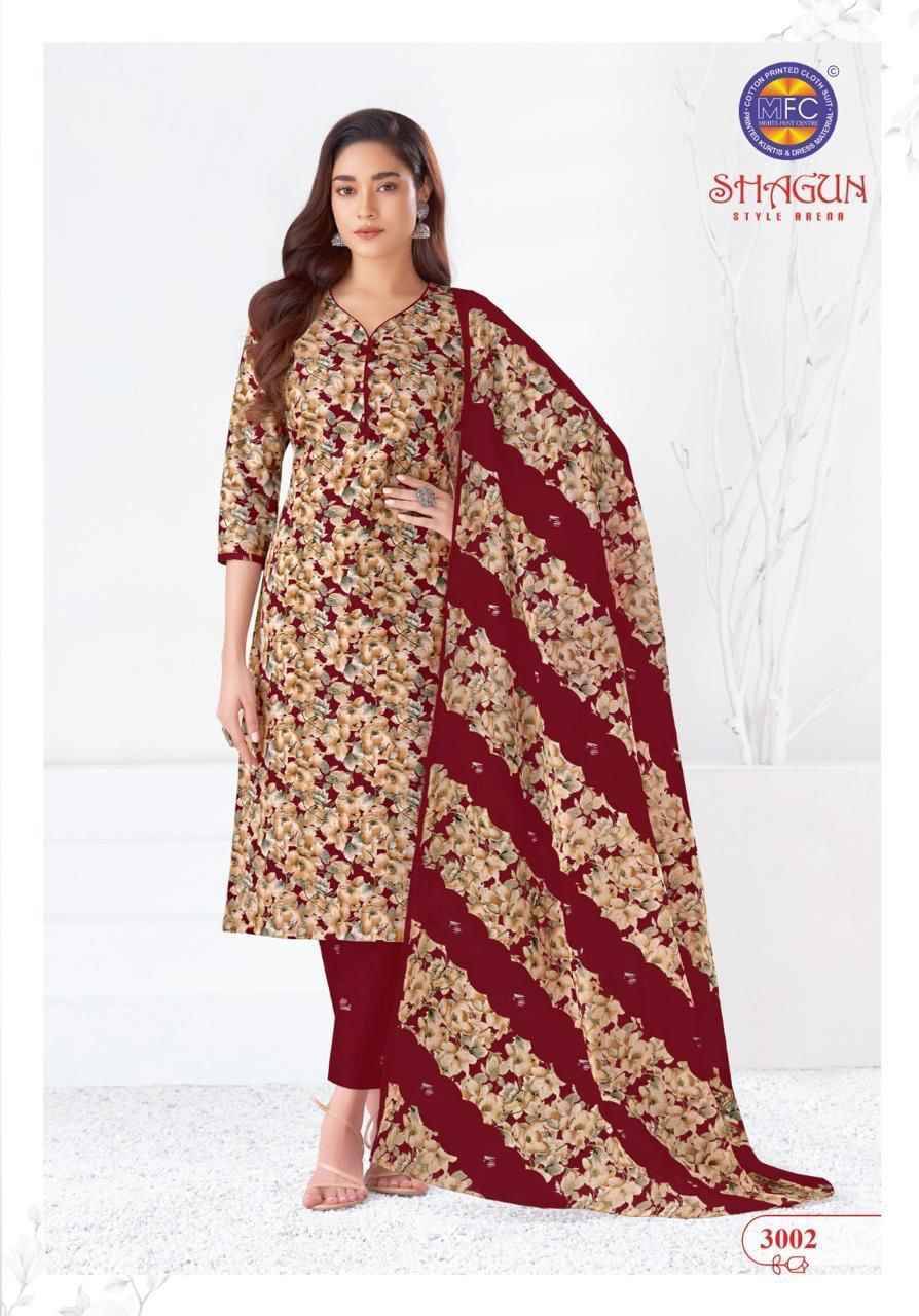 Shagun Vol-30 By MFC 3001 To 3020 Series Beautiful Festive Suits Colorful Stylish Fancy Casual Wear & Ethnic Wear Pure Lawn Cotton Embroidered Dresses At Wholesale Price