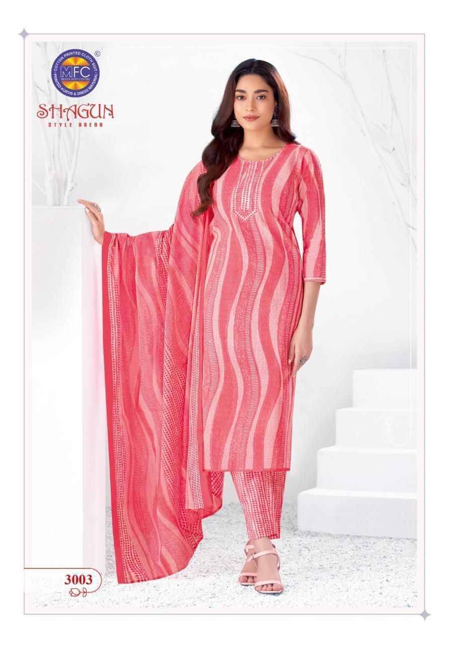 Shagun Vol-30 By MFC 3001 To 3020 Series Beautiful Festive Suits Colorful Stylish Fancy Casual Wear & Ethnic Wear Pure Lawn Cotton Embroidered Dresses At Wholesale Price