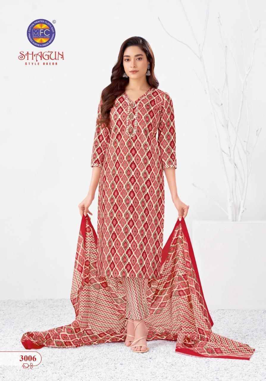 Shagun Vol-30 By MFC 3001 To 3020 Series Beautiful Festive Suits Colorful Stylish Fancy Casual Wear & Ethnic Wear Pure Lawn Cotton Embroidered Dresses At Wholesale Price
