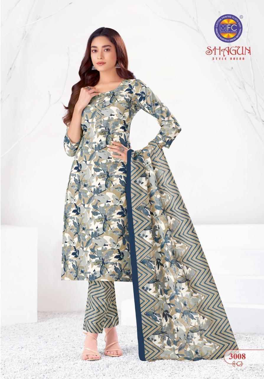 Shagun Vol-30 By MFC 3001 To 3020 Series Beautiful Festive Suits Colorful Stylish Fancy Casual Wear & Ethnic Wear Pure Lawn Cotton Embroidered Dresses At Wholesale Price