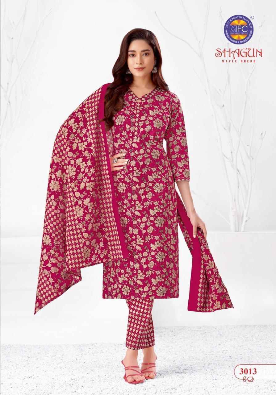 Shagun Vol-30 By MFC 3001 To 3020 Series Beautiful Festive Suits Colorful Stylish Fancy Casual Wear & Ethnic Wear Pure Lawn Cotton Embroidered Dresses At Wholesale Price