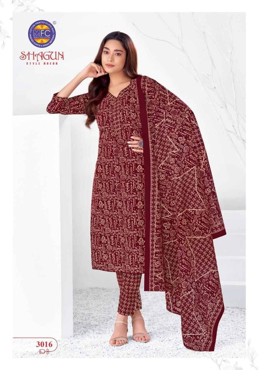 Shagun Vol-30 By MFC 3001 To 3020 Series Beautiful Festive Suits Colorful Stylish Fancy Casual Wear & Ethnic Wear Pure Lawn Cotton Embroidered Dresses At Wholesale Price