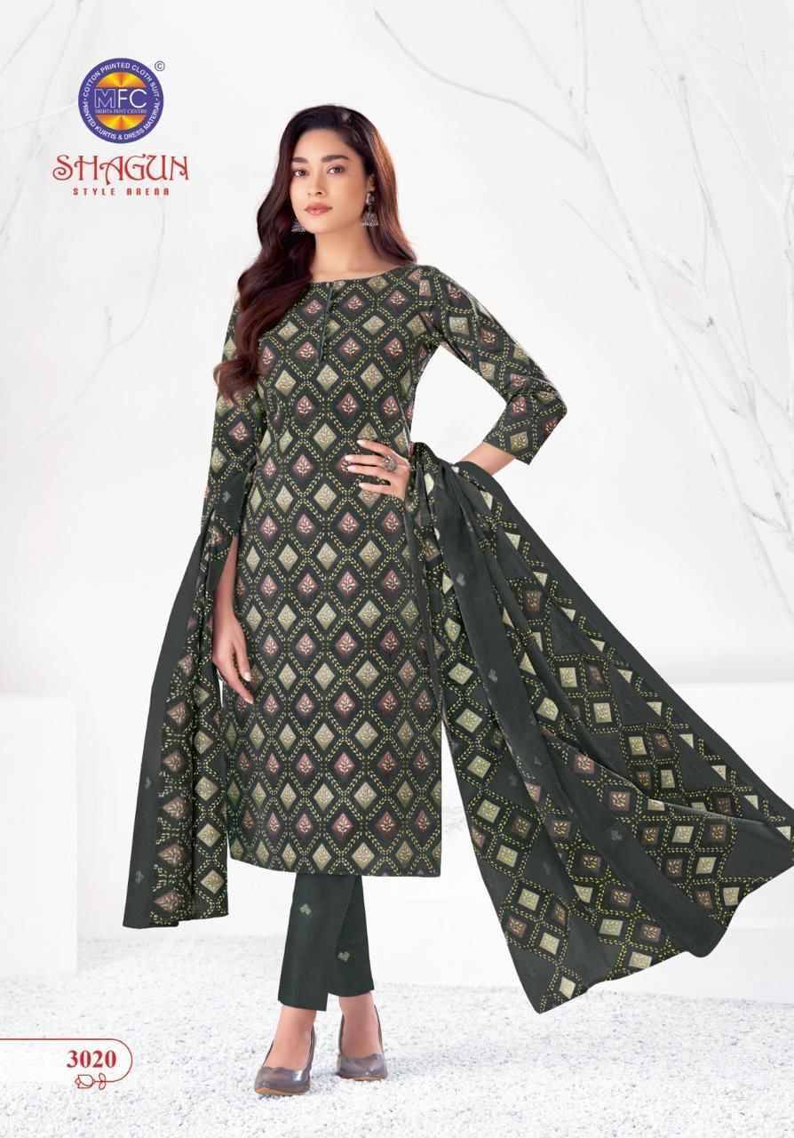 Shagun Vol-30 By MFC 3001 To 3020 Series Beautiful Festive Suits Colorful Stylish Fancy Casual Wear & Ethnic Wear Pure Lawn Cotton Embroidered Dresses At Wholesale Price