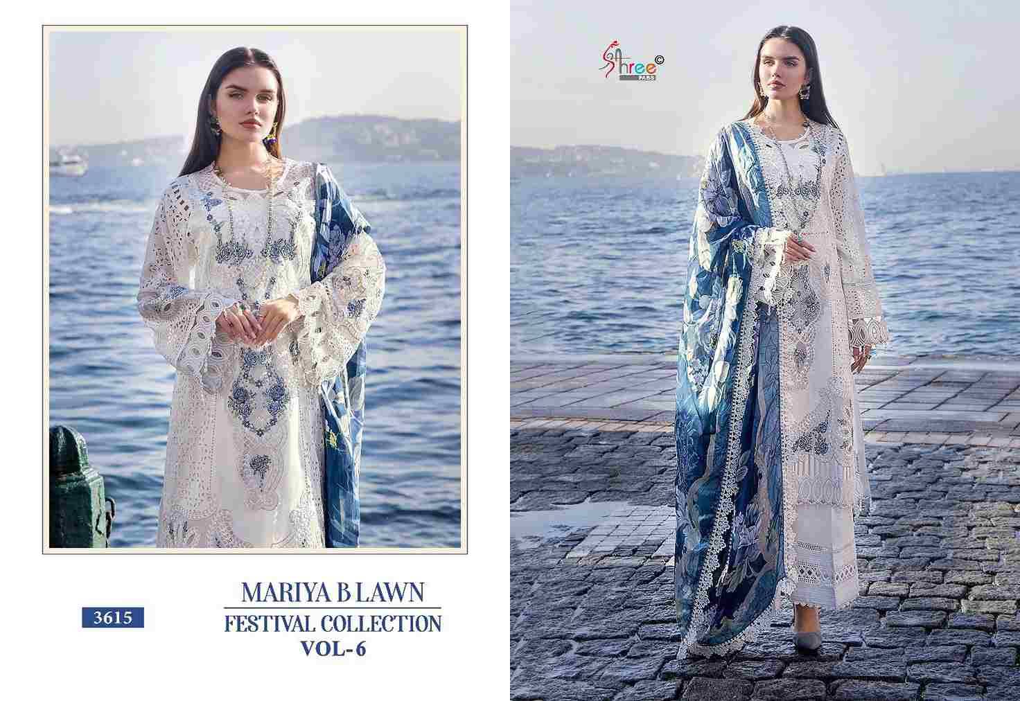 Mariya B Lawn Festival Collection Vol-6 By Shree Fabs 3611 To 3616 Series Designer Pakistani Suits Beautiful Stylish Fancy Colorful Party Wear & Occasional Wear Pure Lawn Cotton Print Embroidered Dresses At Wholesale Price