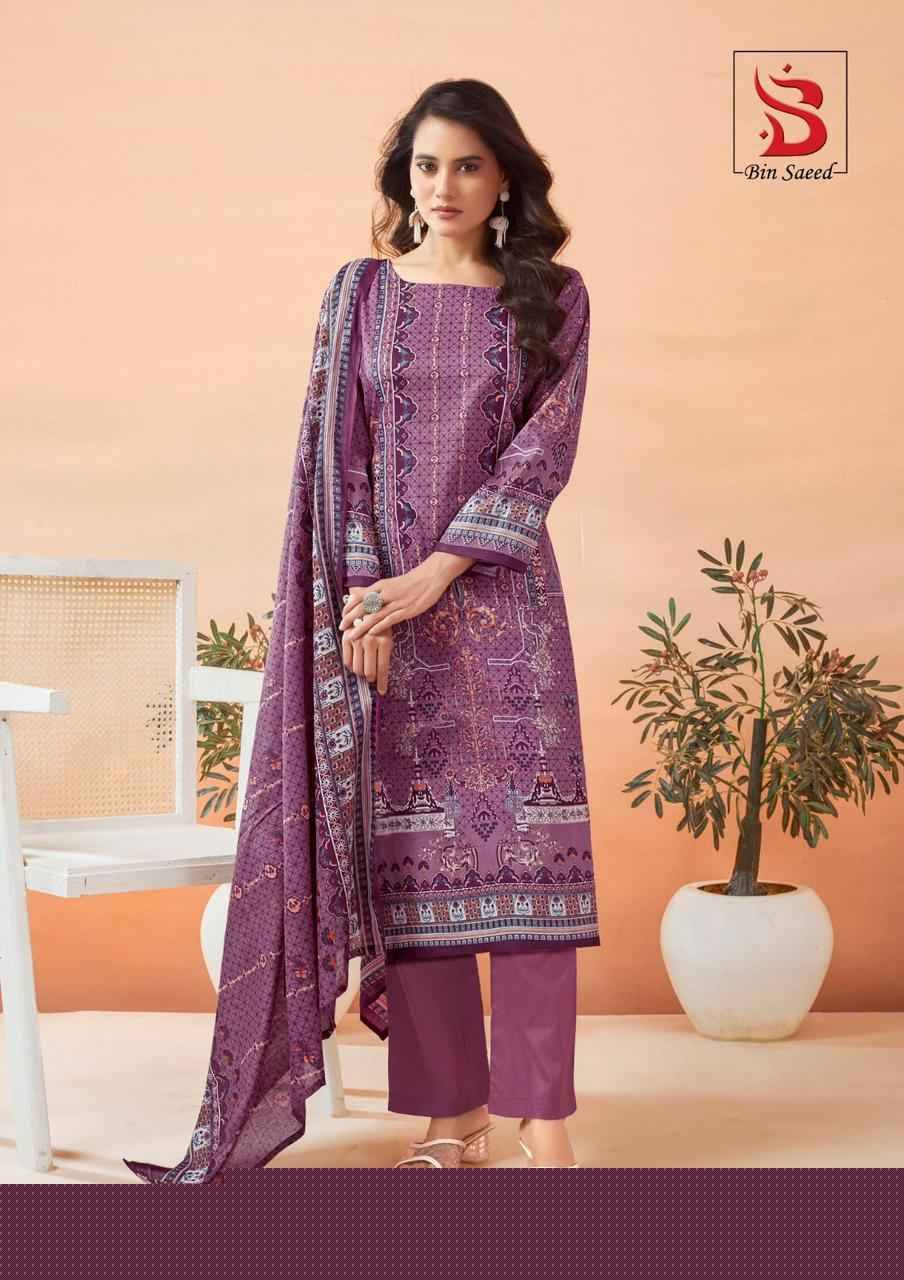 Mahnoor Vol-6 By Bin Saeed 6001 To 6006 Series Designer Festive Suits Beautiful Stylish Fancy Colorful Party Wear & Occasional Wear Pure Lawn Print Dresses At Wholesale Price