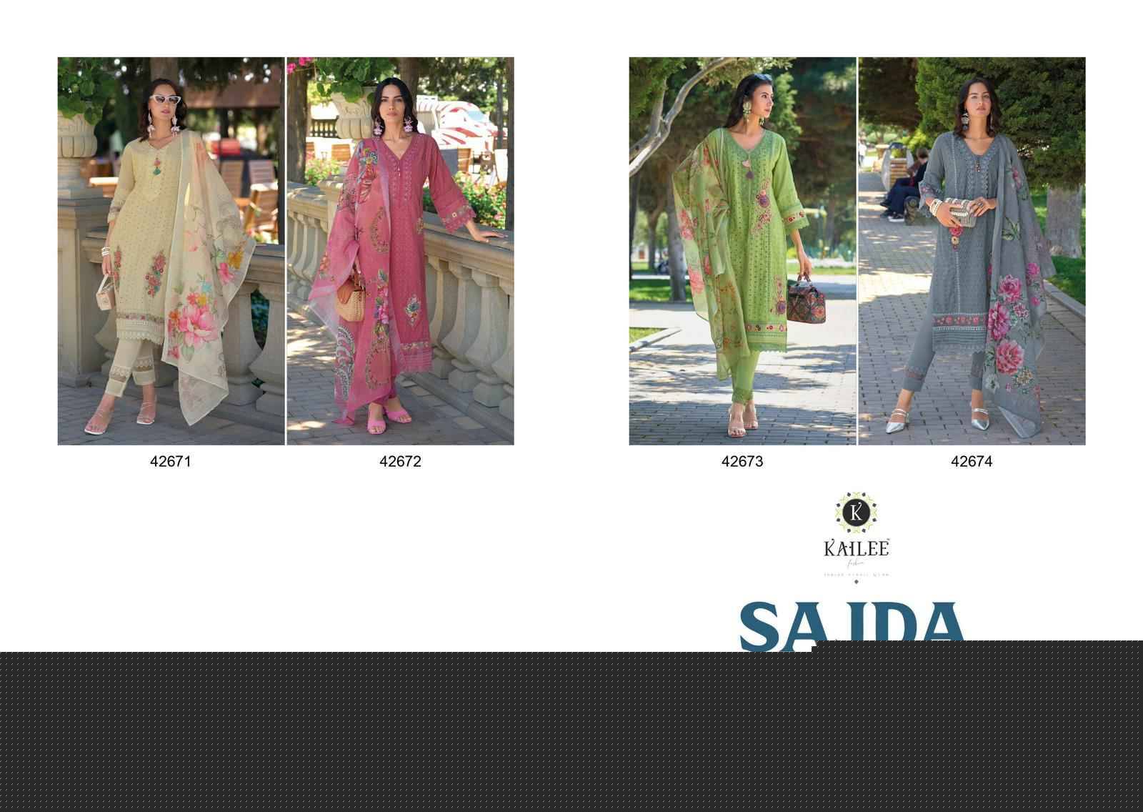 Sajda By Kailee 42671 To 42674 Series Beautiful Stylish Festive Suits Fancy Colorful Casual Wear & Ethnic Wear & Ready To Wear Pure Cotton Print Dresses At Wholesale Price