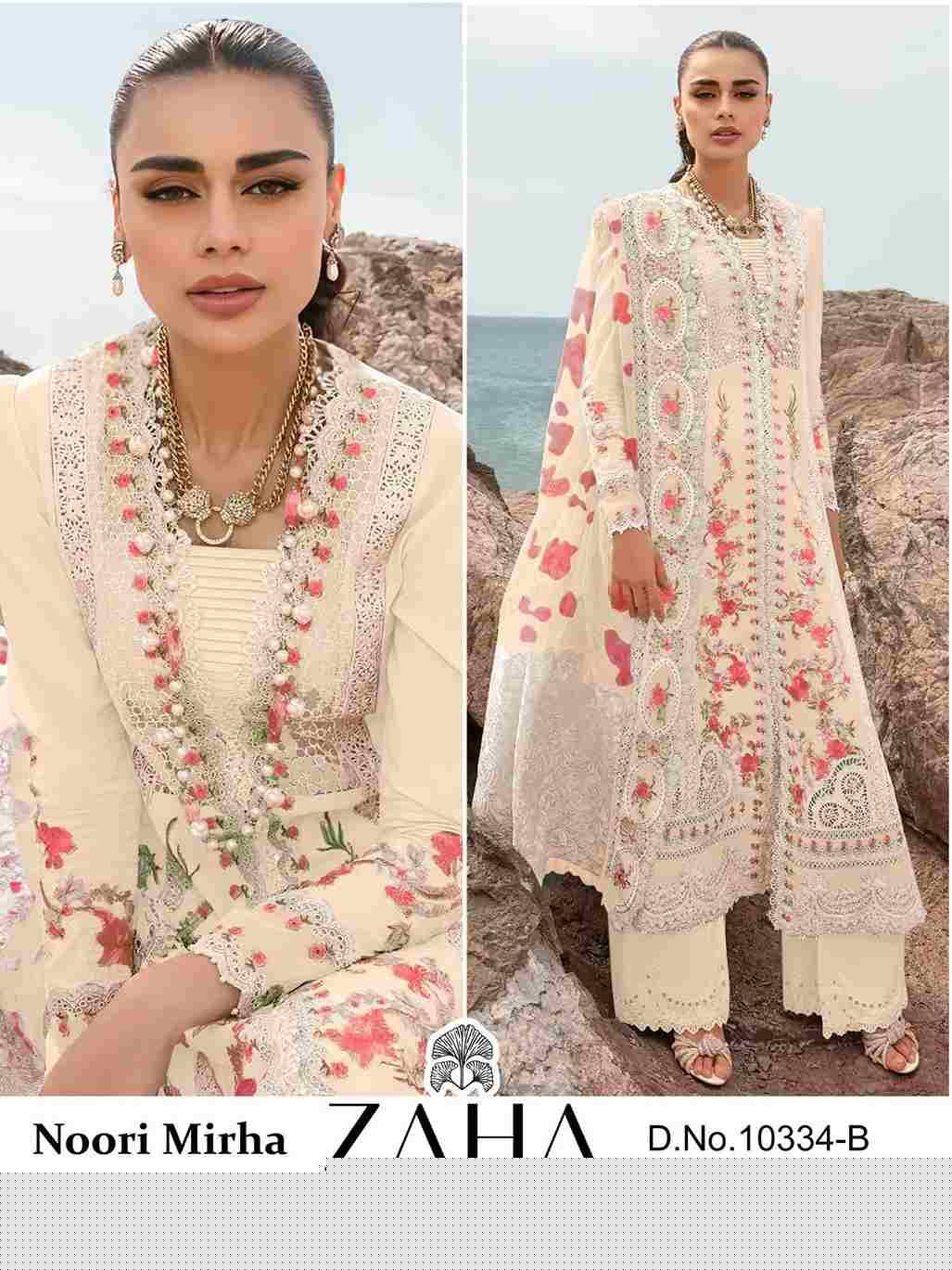 Noori Mirha By Zaha 10334-A To 10334-D Series Pakistani Suits Beautiful Fancy Colorful Stylish Party Wear & Occasional Wear Cambric Cotton Embroidery Dresses At Wholesale Price