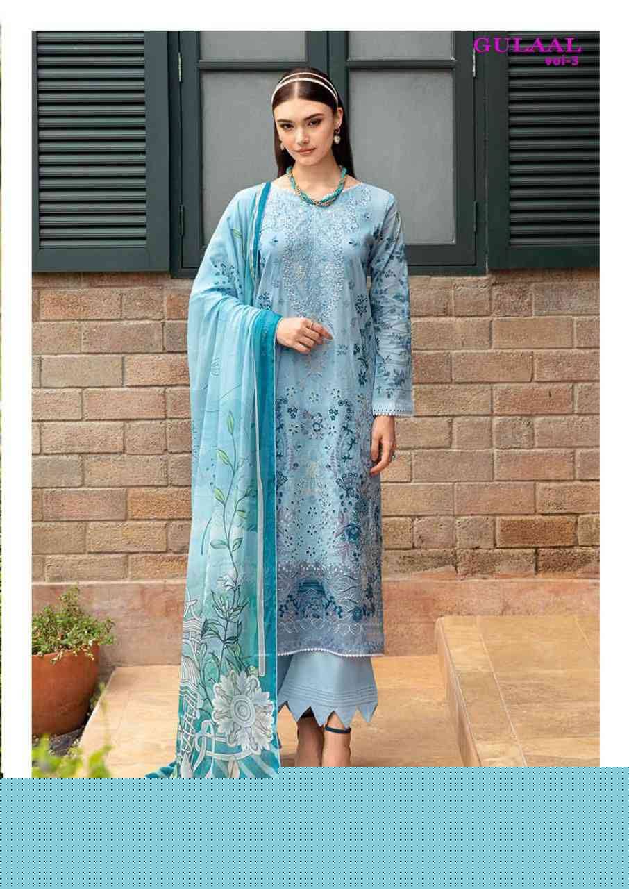 Gulaal Vol-3 By Nand Gopal Print 3001 To 3008 Series Beautiful Festive Suits Colorful Stylish Fancy Casual Wear & Ethnic Wear Pure Cotton Print Dresses At Wholesale Price