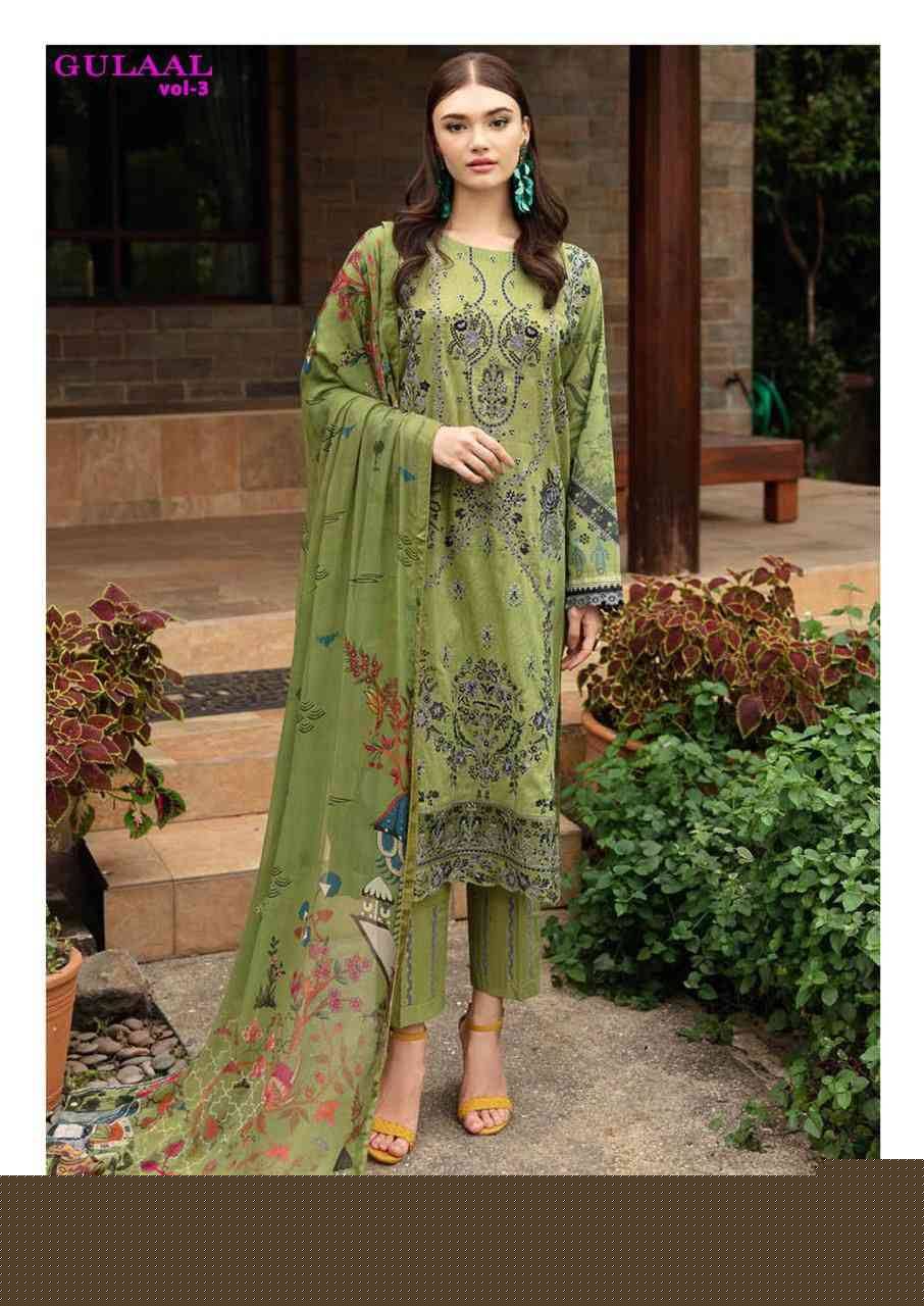 Gulaal Vol-3 By Nand Gopal Print 3001 To 3008 Series Beautiful Festive Suits Colorful Stylish Fancy Casual Wear & Ethnic Wear Pure Cotton Print Dresses At Wholesale Price