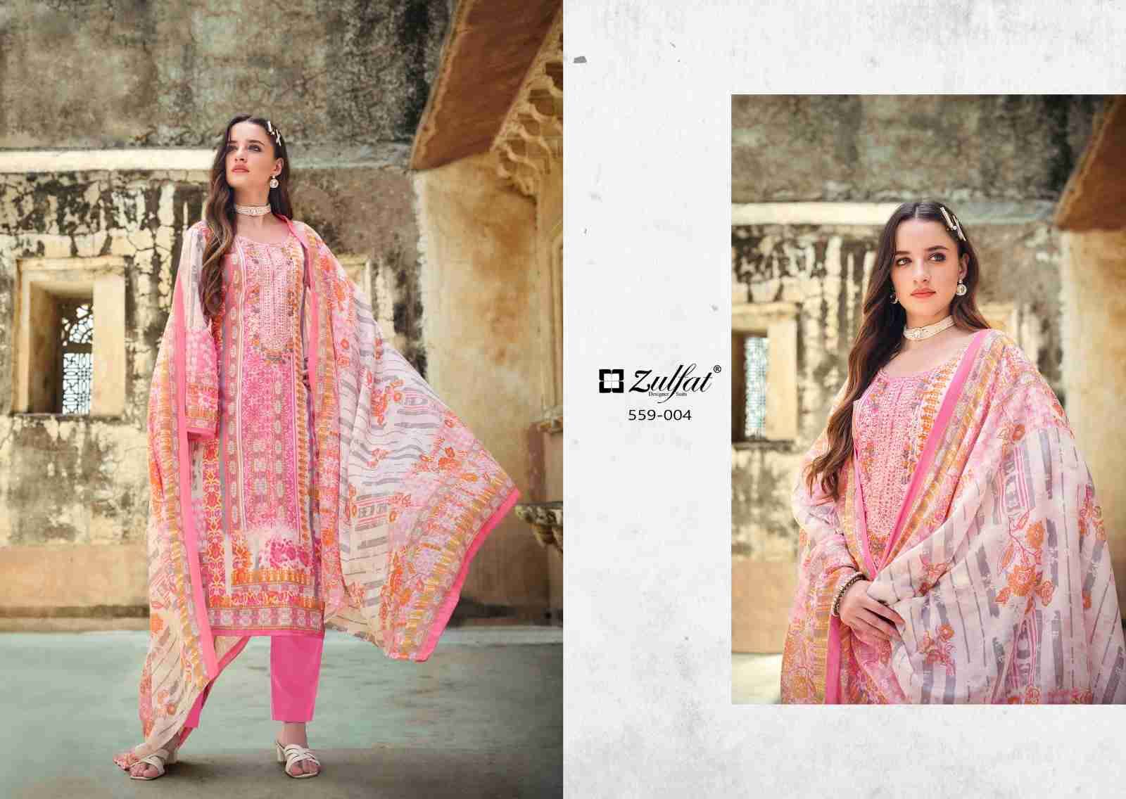 Rozeen Reloaded By Zulfat 559-001 To 559-008 Series Beautiful Festive Suits Stylish Fancy Colorful Casual Wear & Ethnic Wear Pure Cotton Print Dresses At Wholesale Price