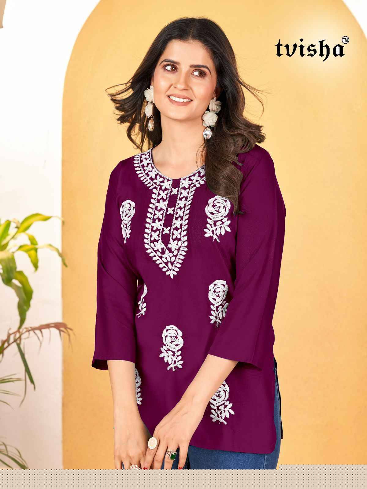 Gulab By Tvisha 01 To 05 Series Designer Stylish Fancy Colorful Beautiful Party Wear & Ethnic Wear Collection Rayon With Work Tops At Wholesale Price