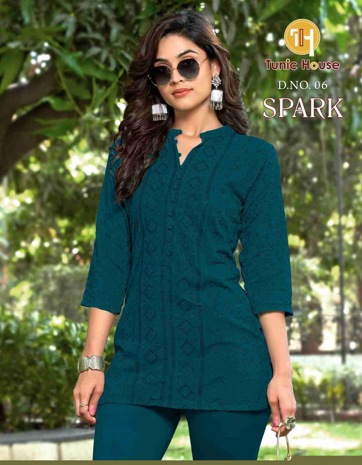 Spark By Tunic House Designer Stylish Fancy Colorful Beautiful Party Wear & Ethnic Wear Collection Viscose Rayon Tops At Wholesale Price
